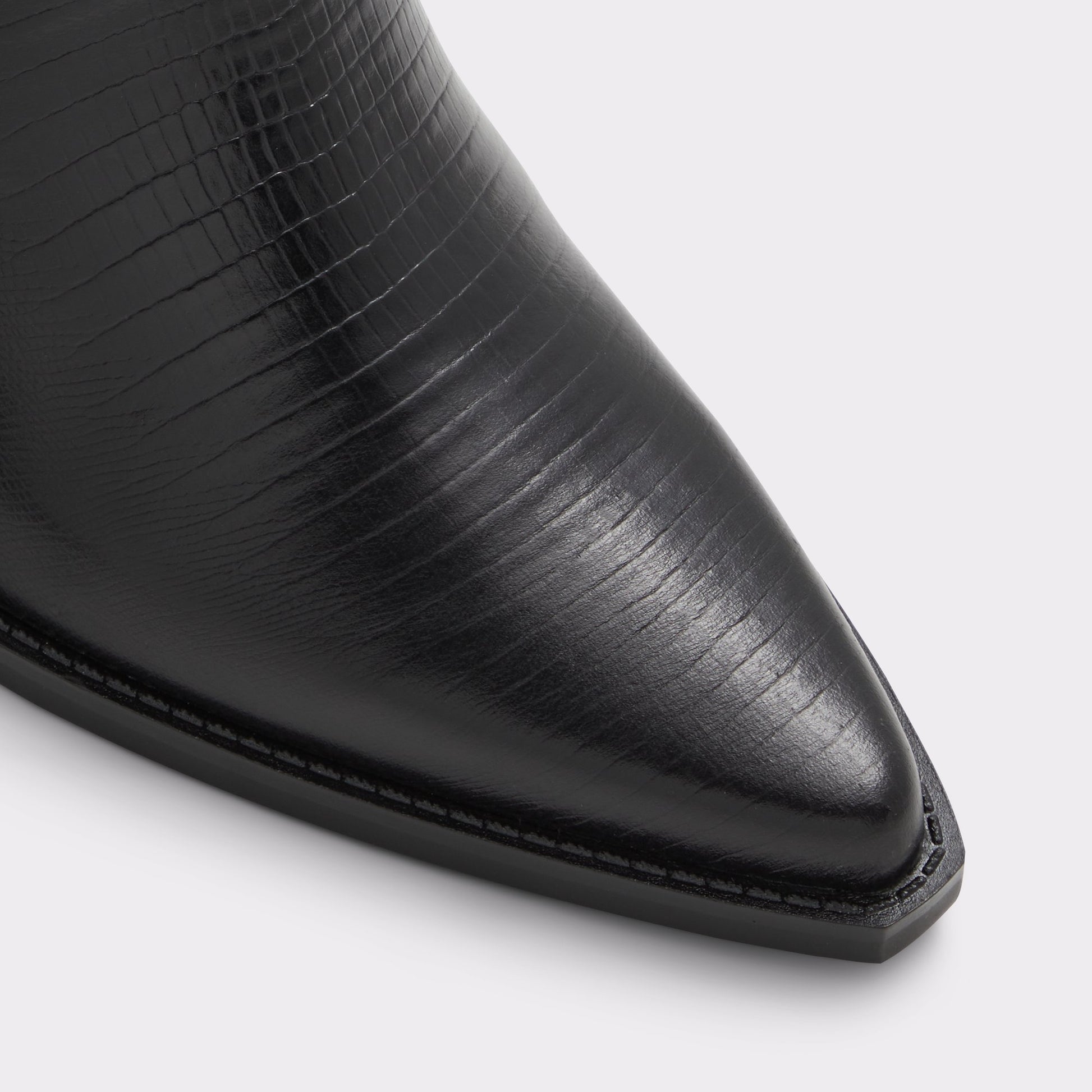 Close-up of the Black Nevada Western knee-high boot
