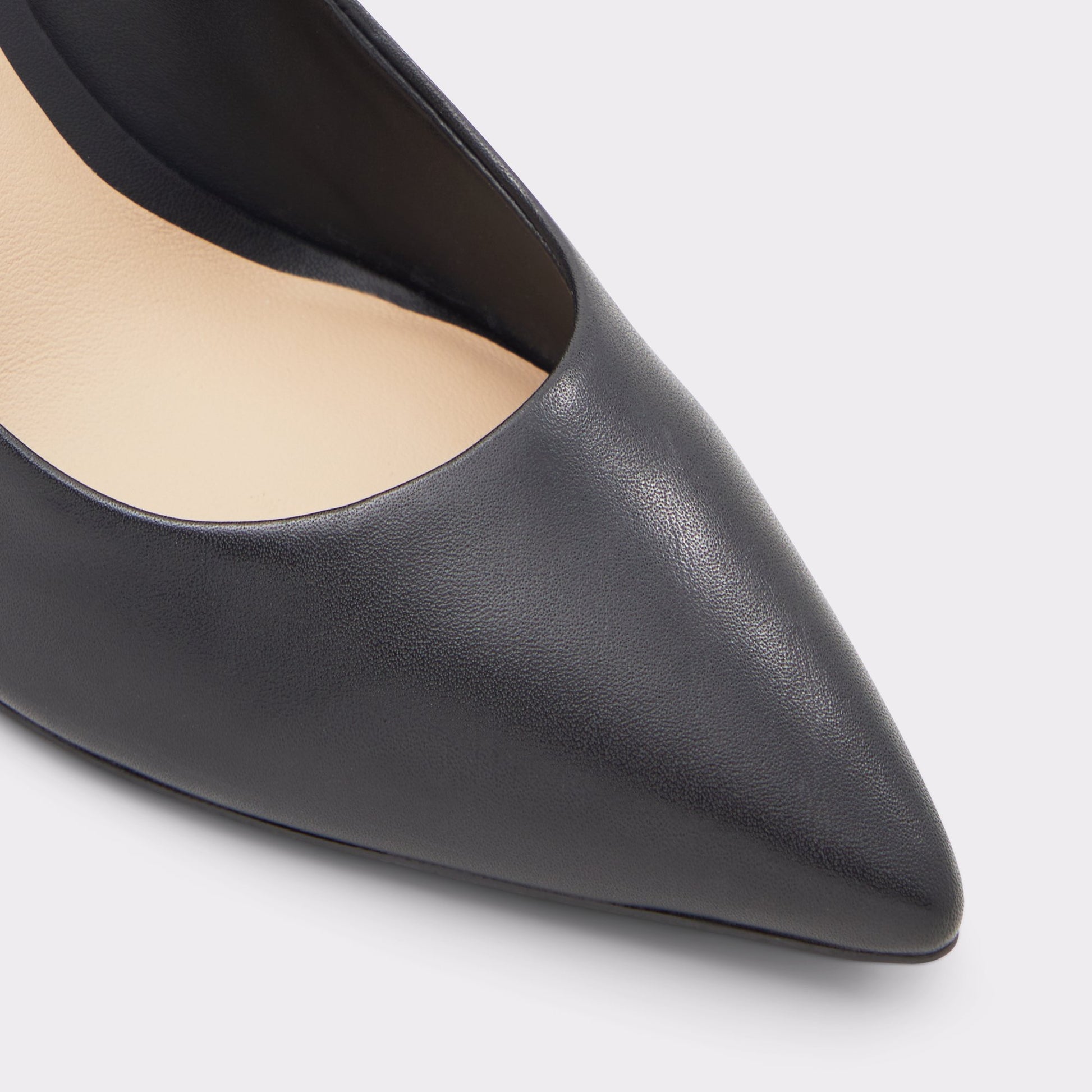Close-up of the Black Sereniti Black stiletto Pump