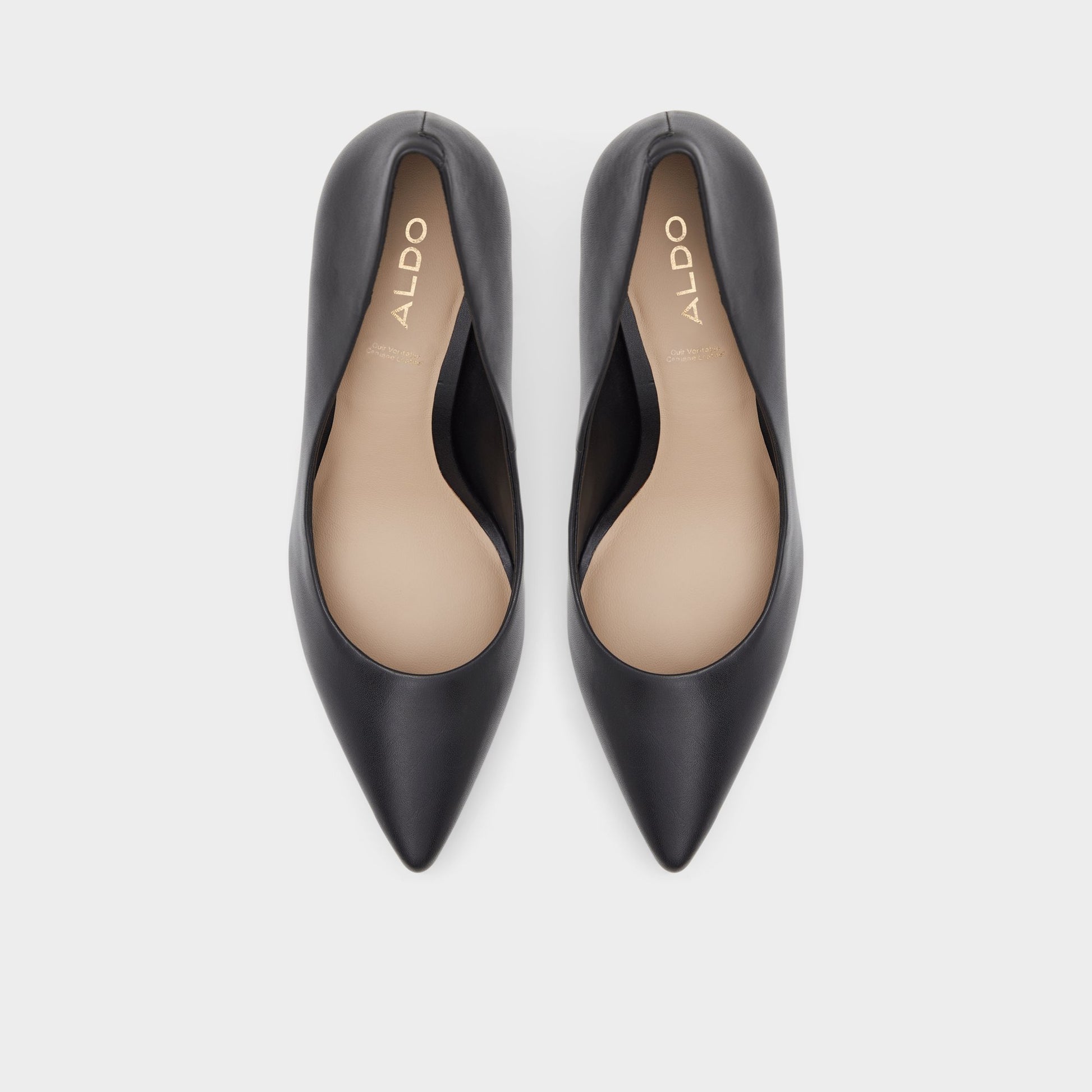 Top-down view of the Black Sereniti Black stiletto Pump