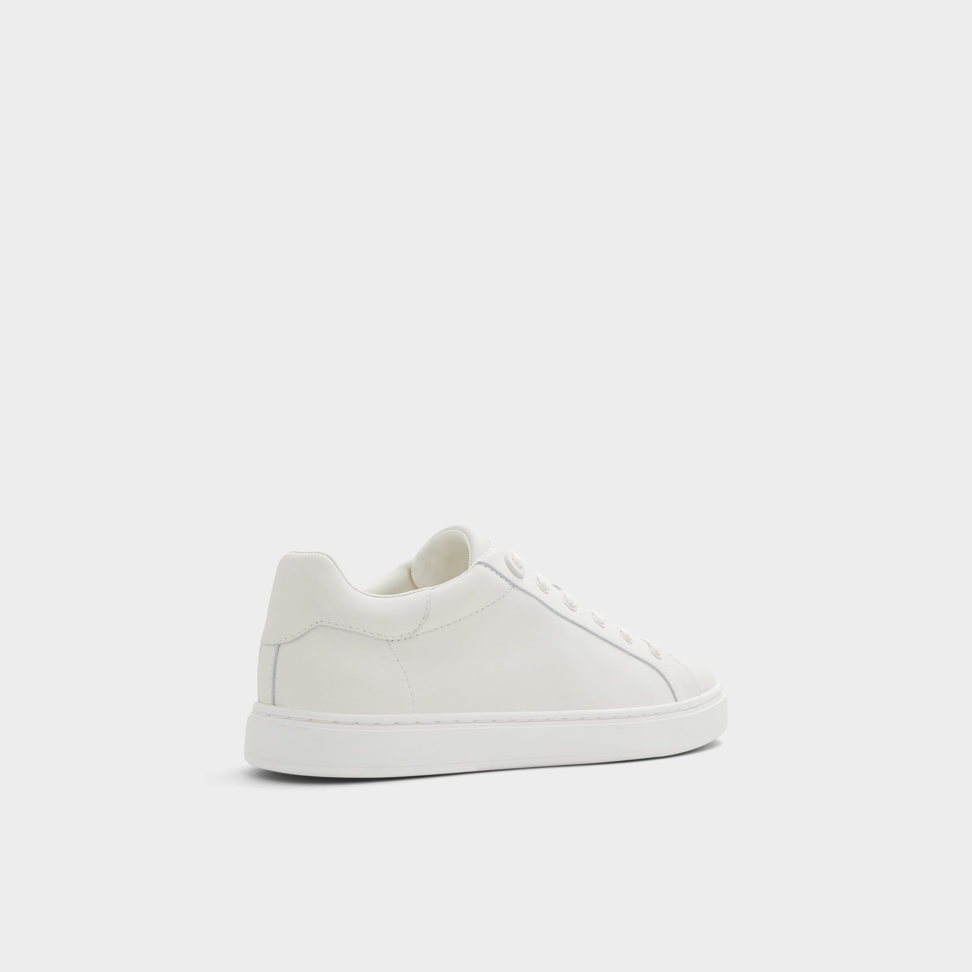 Three-quarter angle of White Woolly Low top sneaker's back side