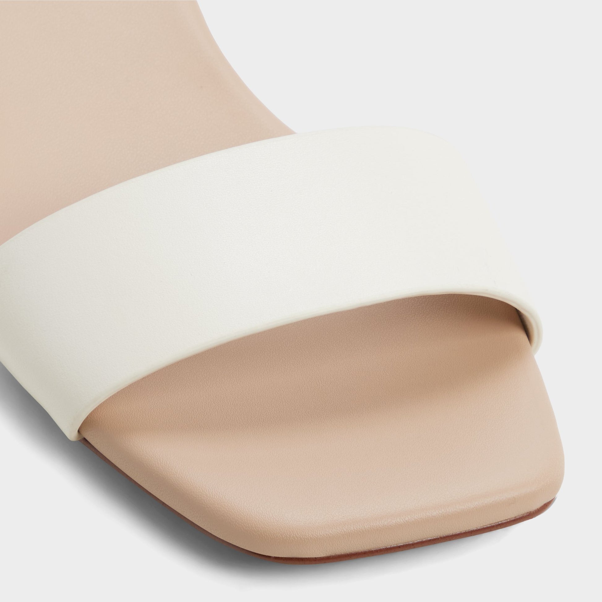 Close-up of the White Dorenna Strappy sandal