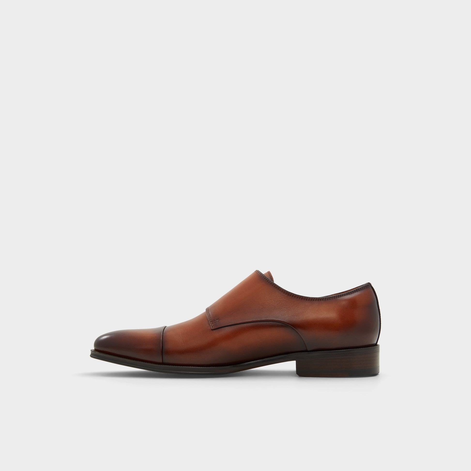 Side view of Cognac Axwell Monkstrap loafer