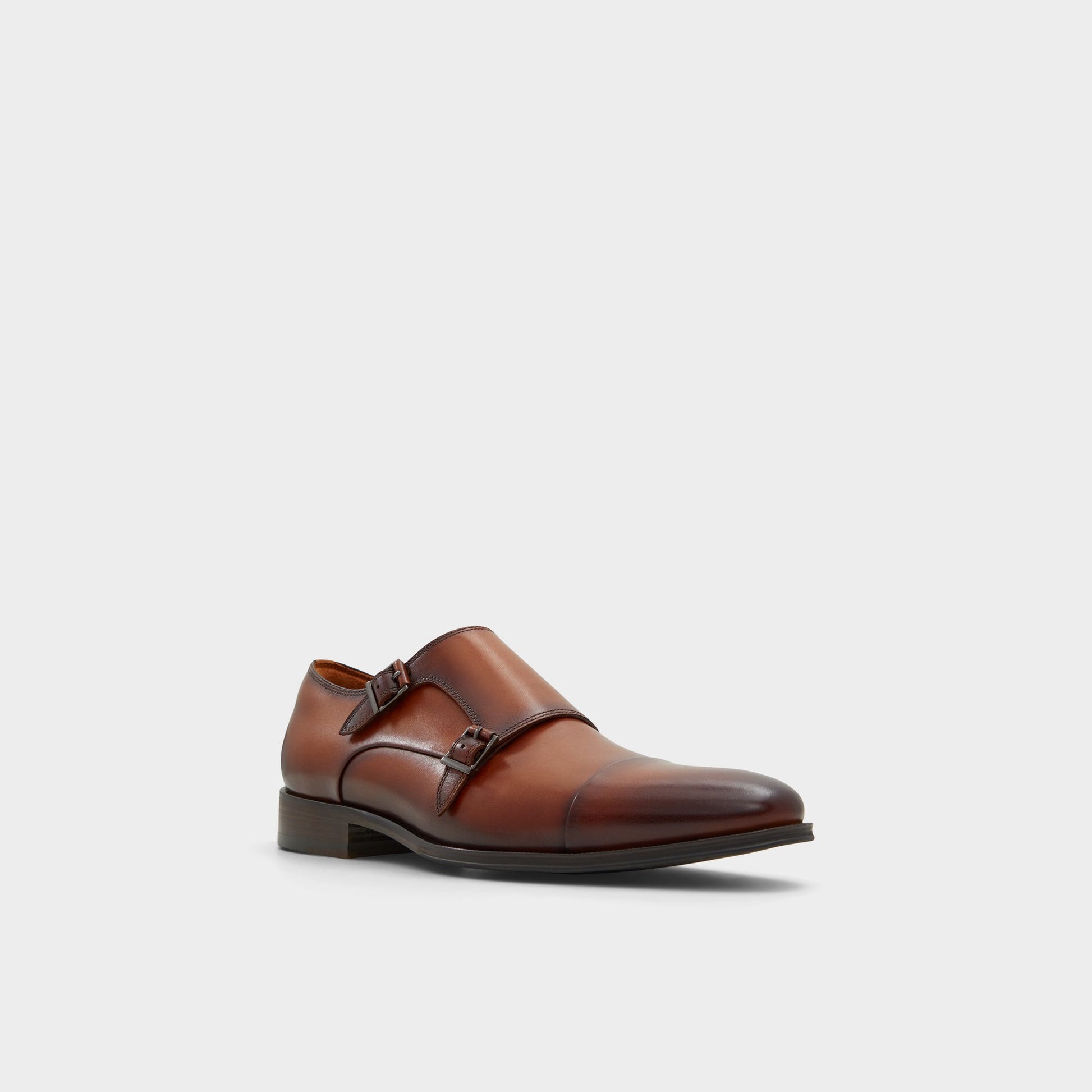 Three-quarter angle of Cognac Axwell Monkstrap loafer's front side