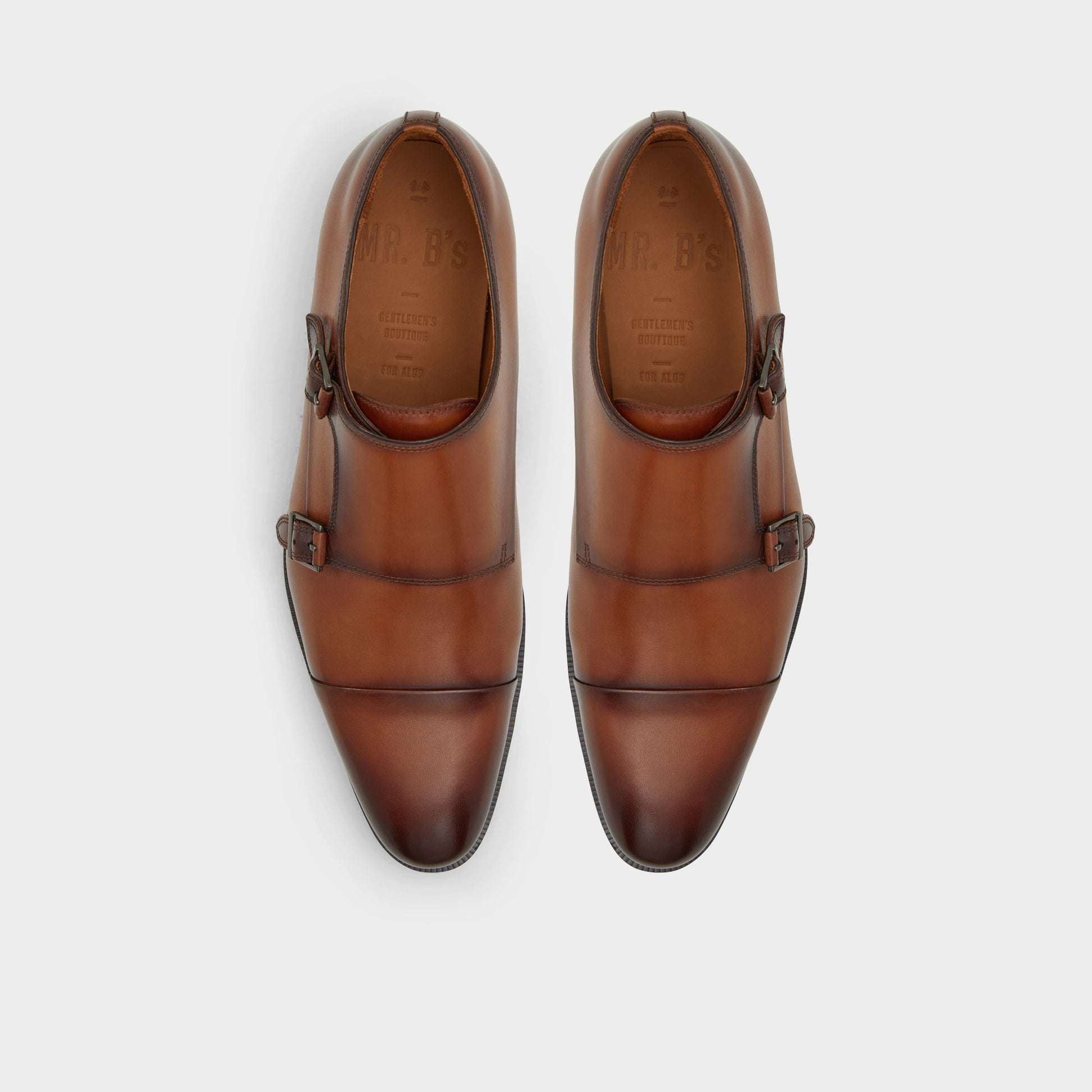 Top-down view of the Cognac Axwell Monkstrap loafer