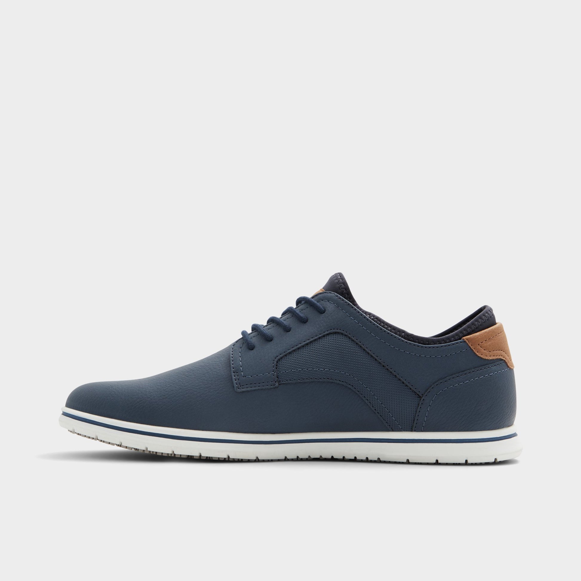 Side view of Navy Drymos Oxford shoe