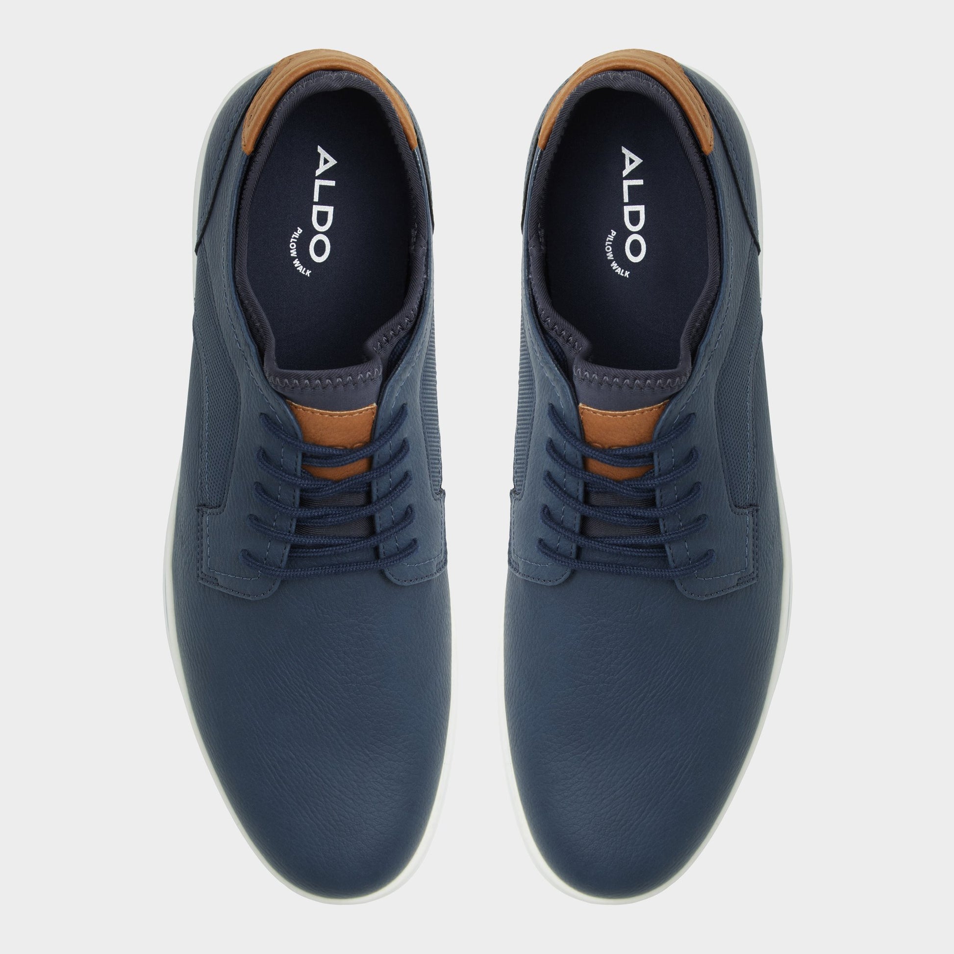 Top-down view of the Navy Drymos Oxford shoe