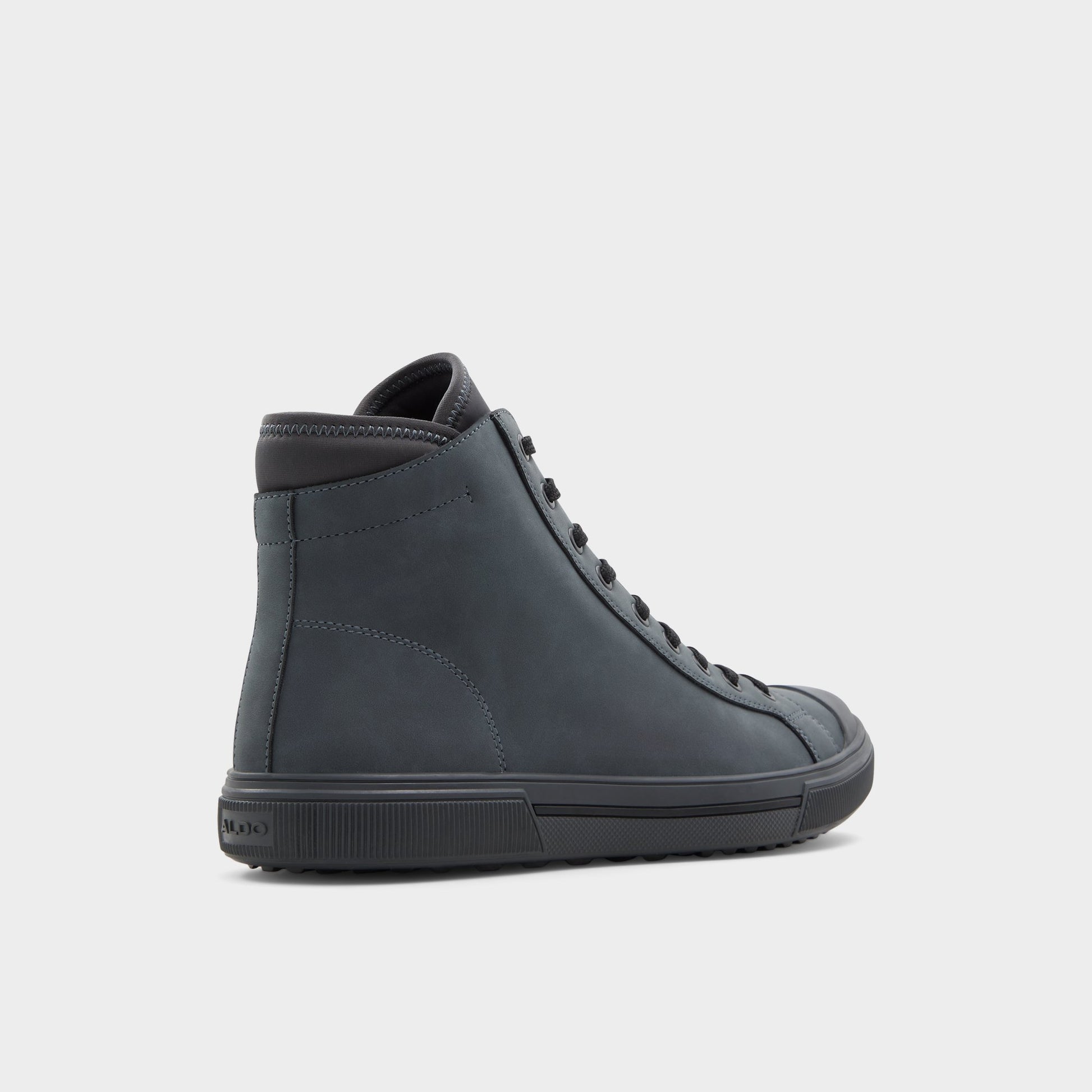 Three-quarter angle of Dark Grey Estanqueiro Lace-up boot's back side