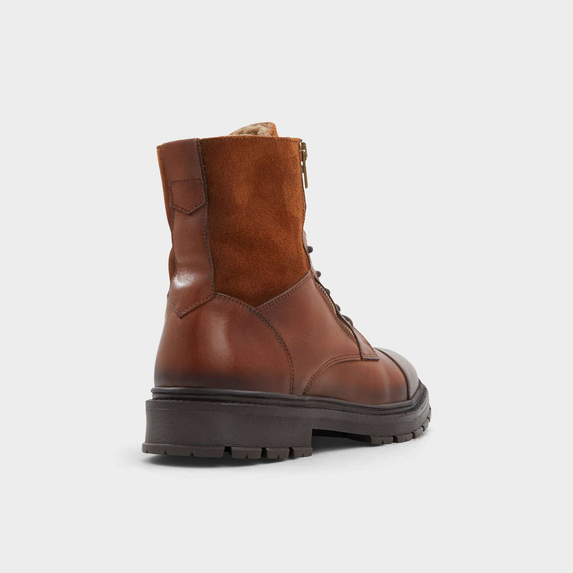 Three-quarter angle of Cognac Aaren-l Lace-up boot's back side