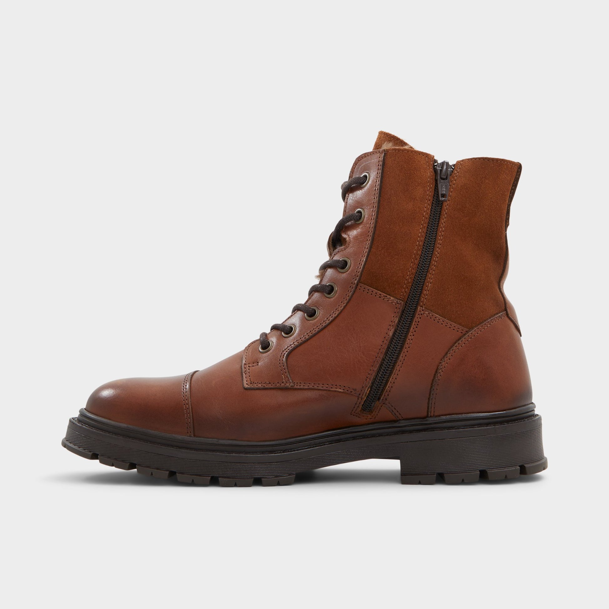 Side view of Cognac Aaren-l Lace-up boot