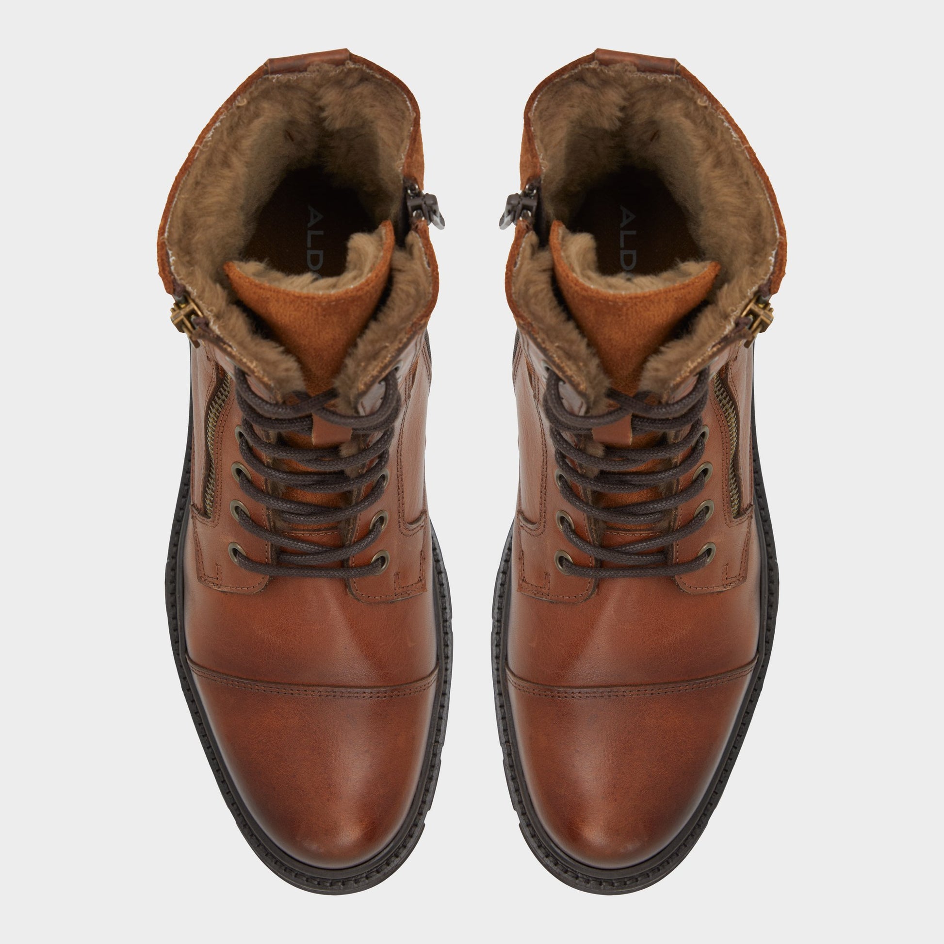 Top-down view of the Cognac Aaren-l Lace-up boot