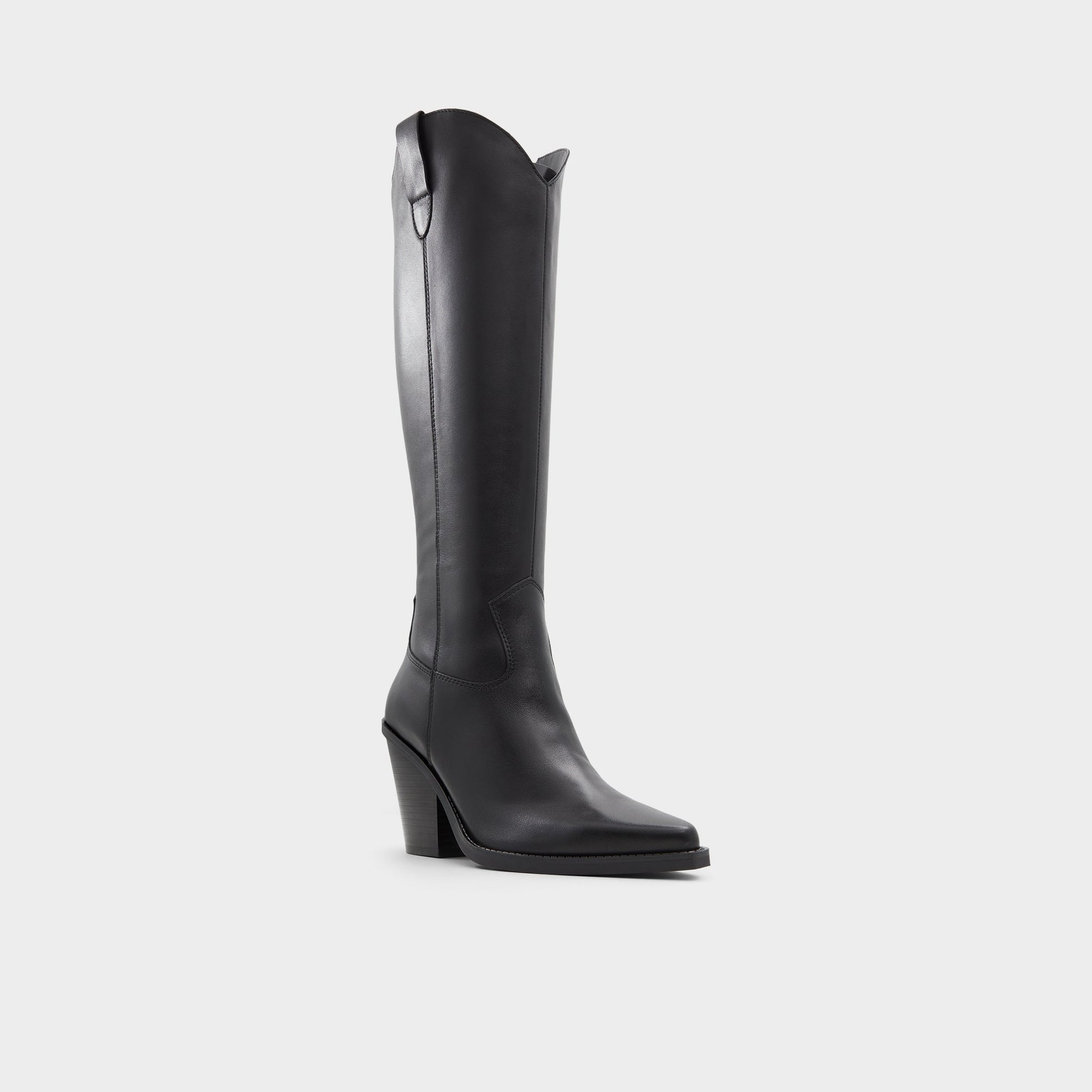 Three-quarter angle of Other black Nevada Over-the-knee western boot's front side