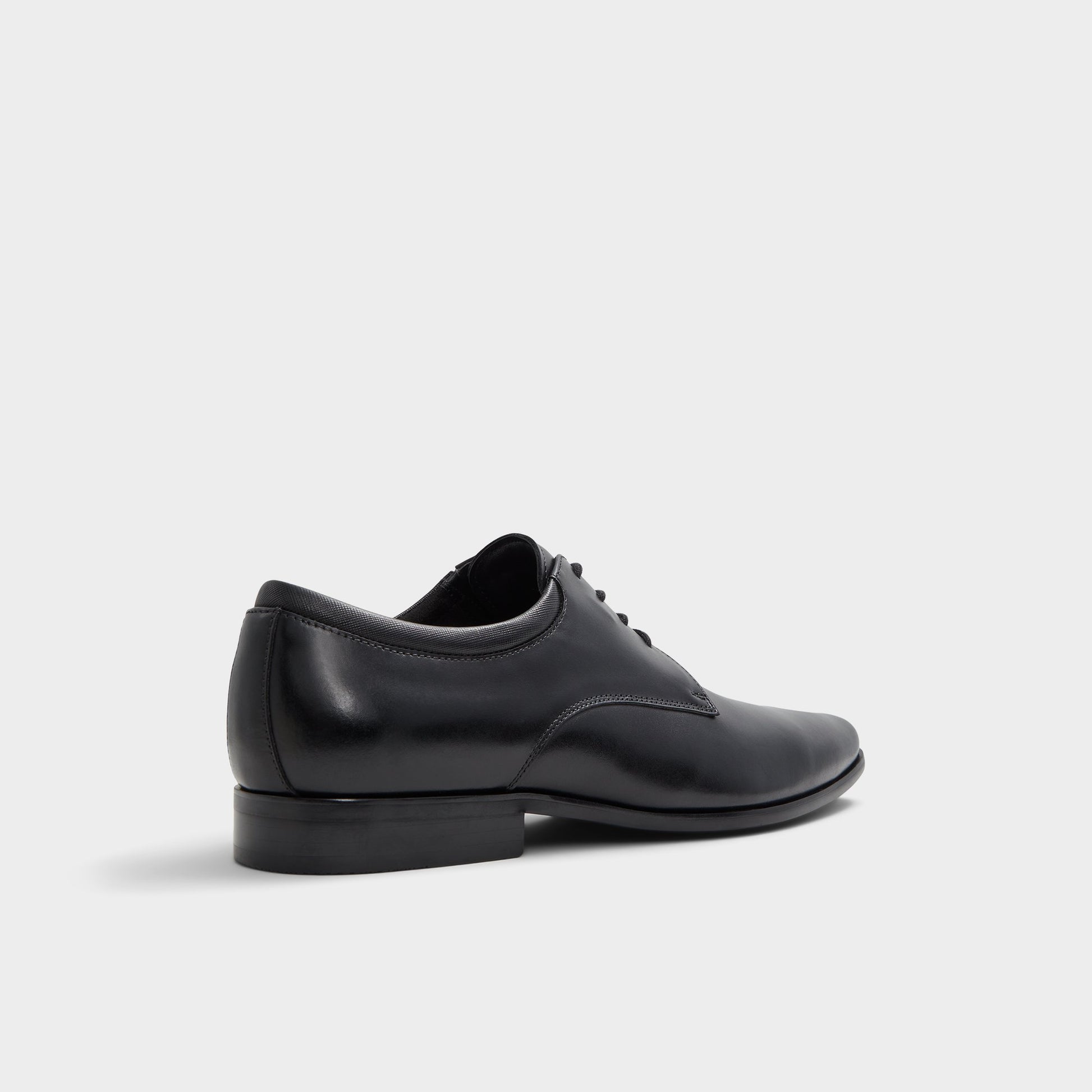 Three-quarter angle of Black Bocelli Oxford shoe's back side
