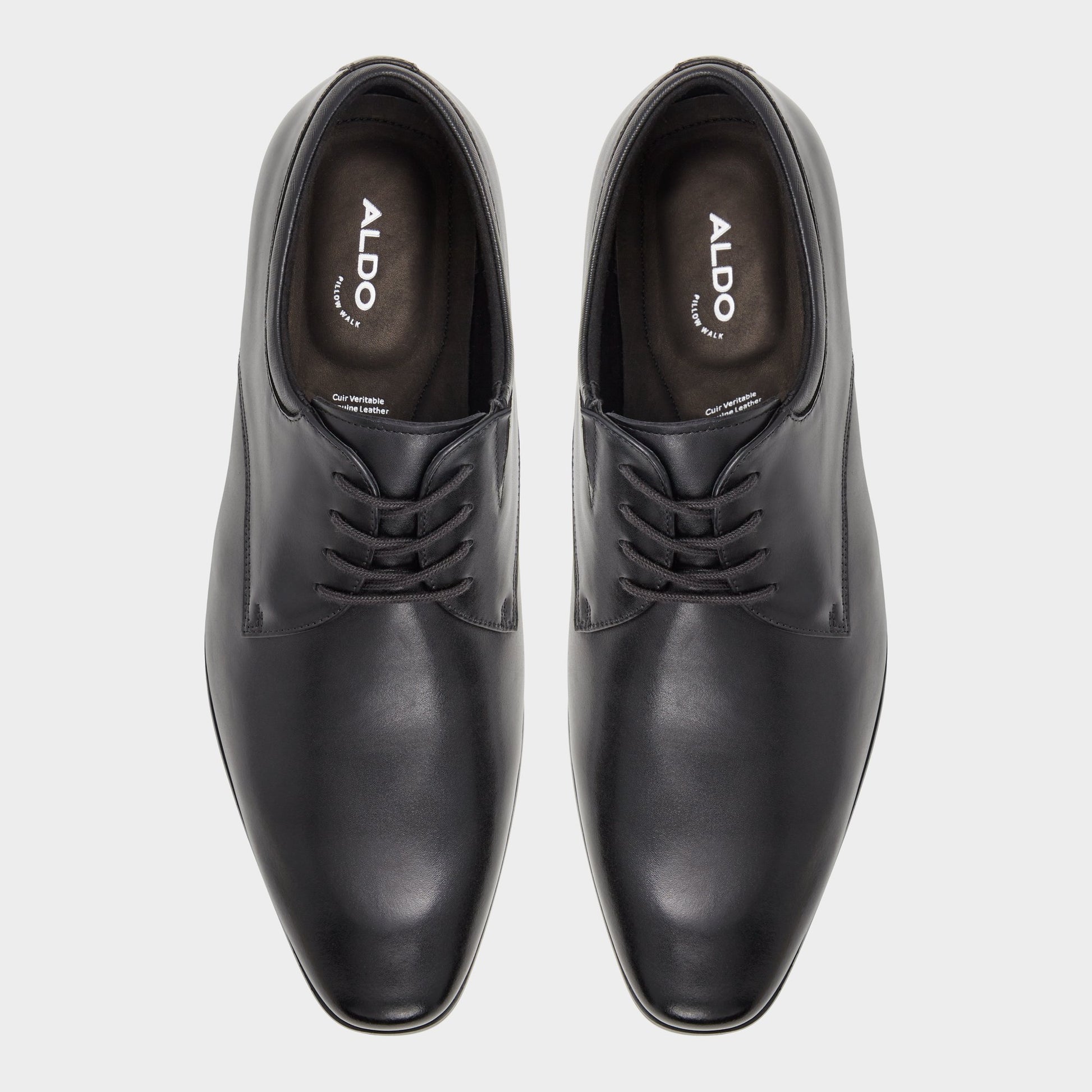 Top-down view of the Black Bocelli Oxford shoe