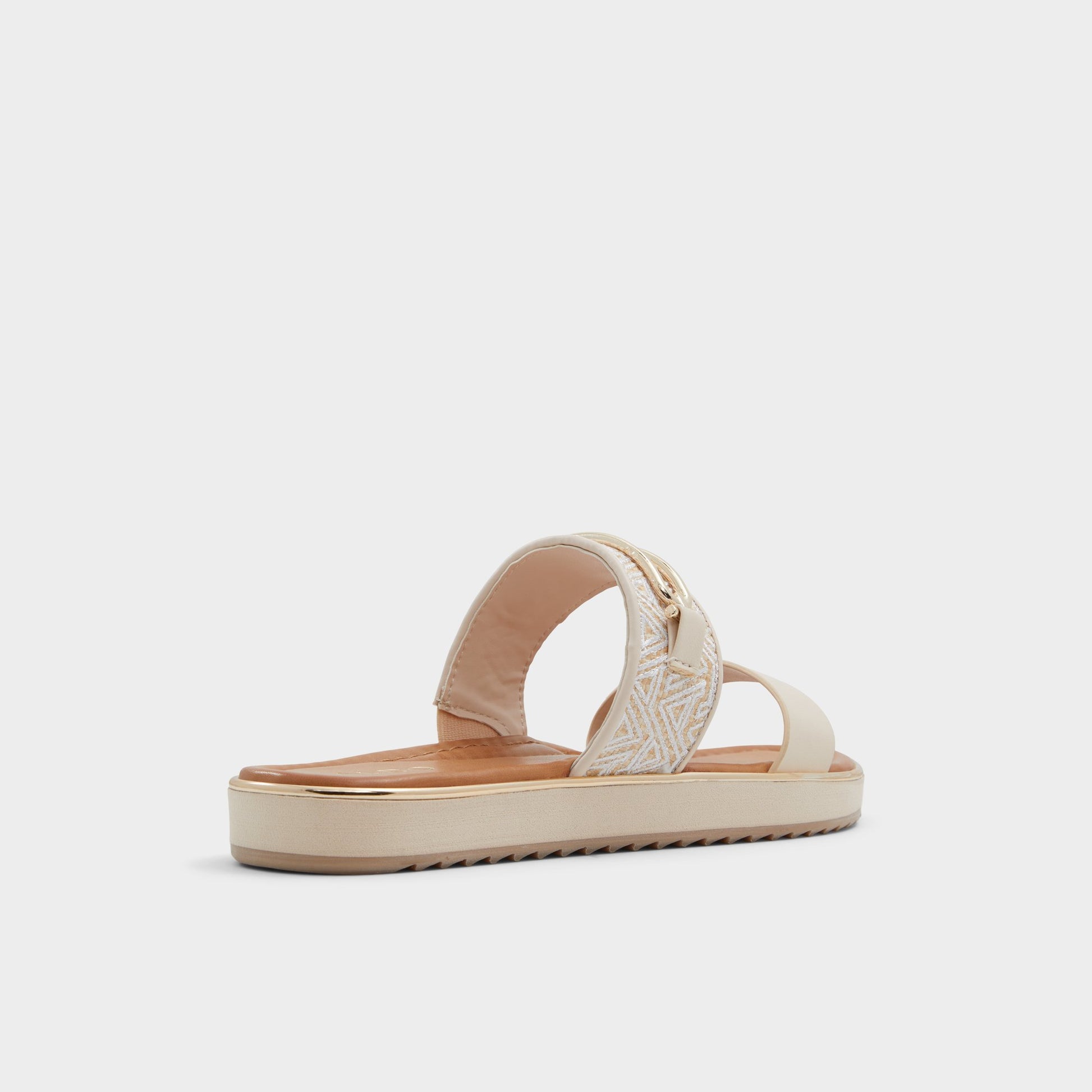 Three-quarter angle of Other beige Lagoon Slide sandal's back side