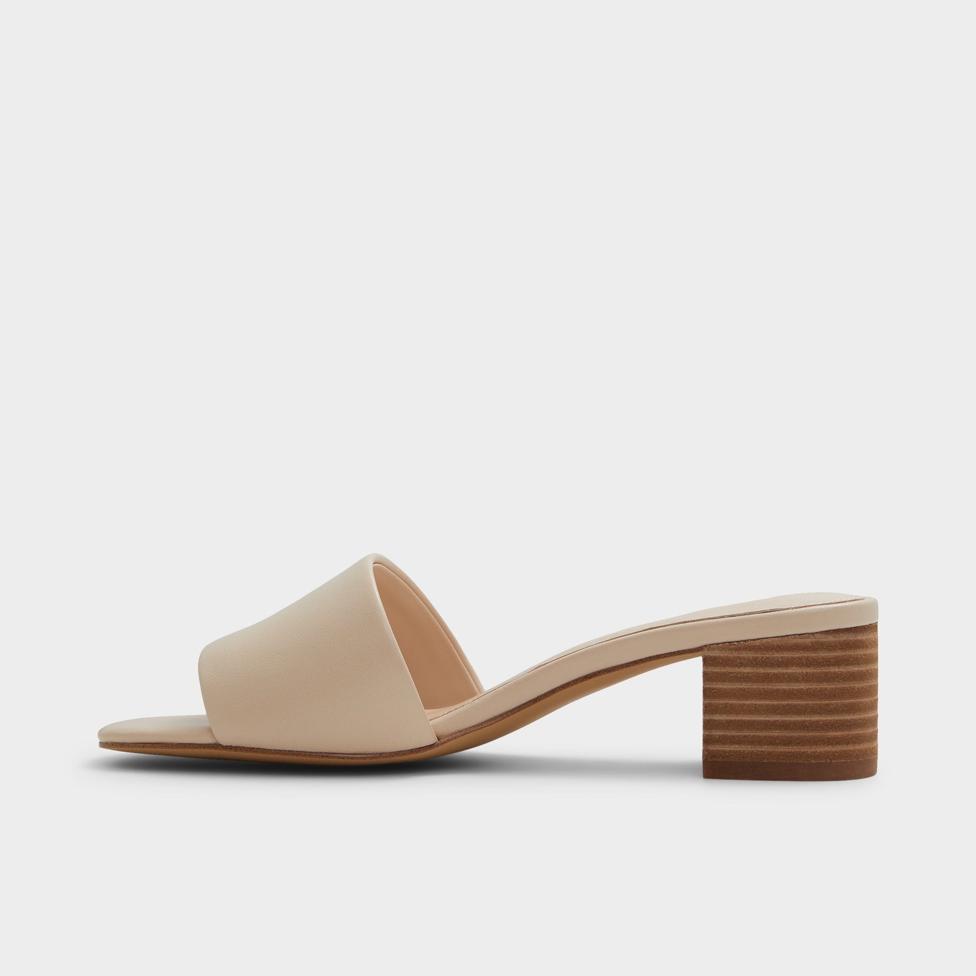 Side view of Other Beige Claudina Heeled mule