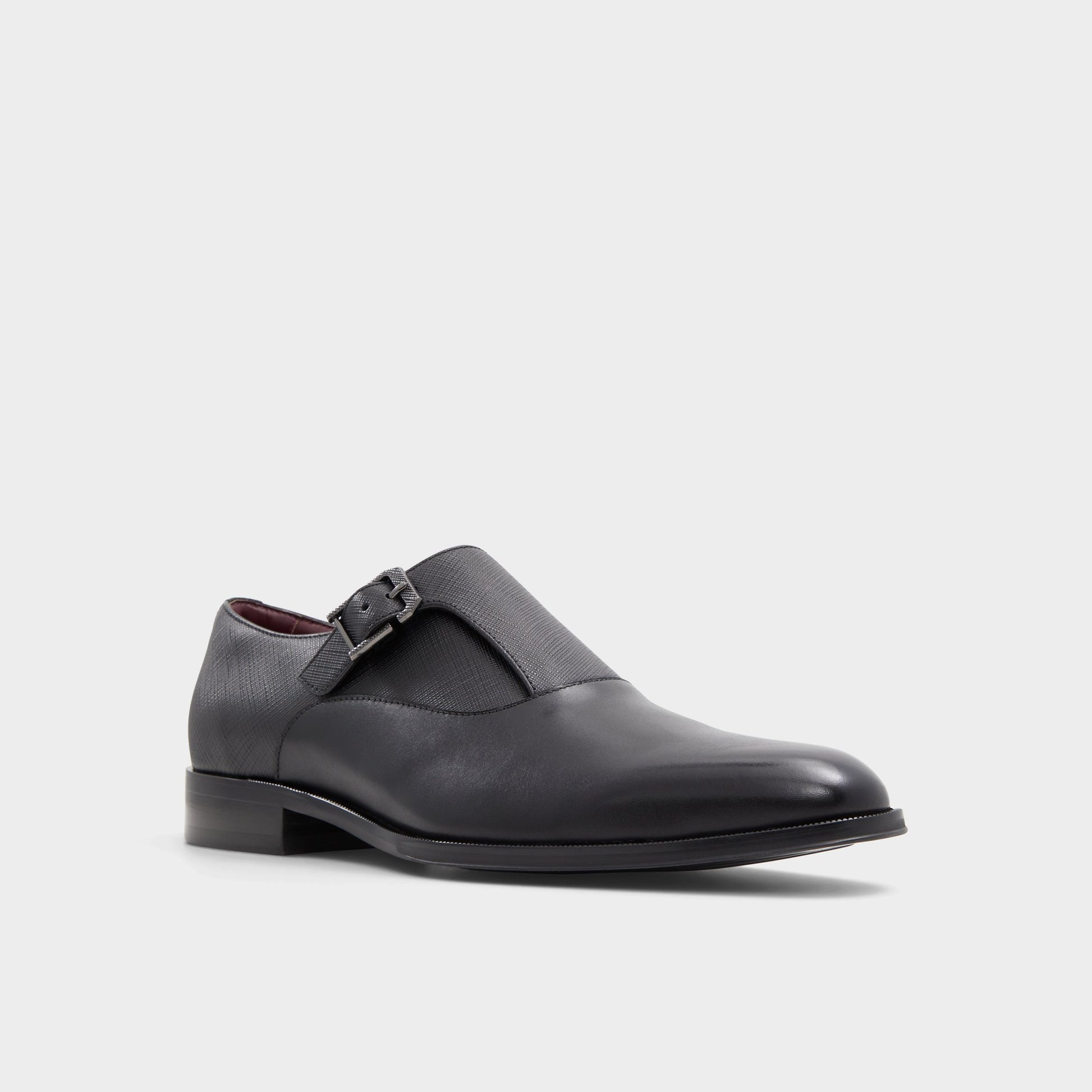 Three-quarter angle of Other Black Dashing Monkstrap loafer's front side