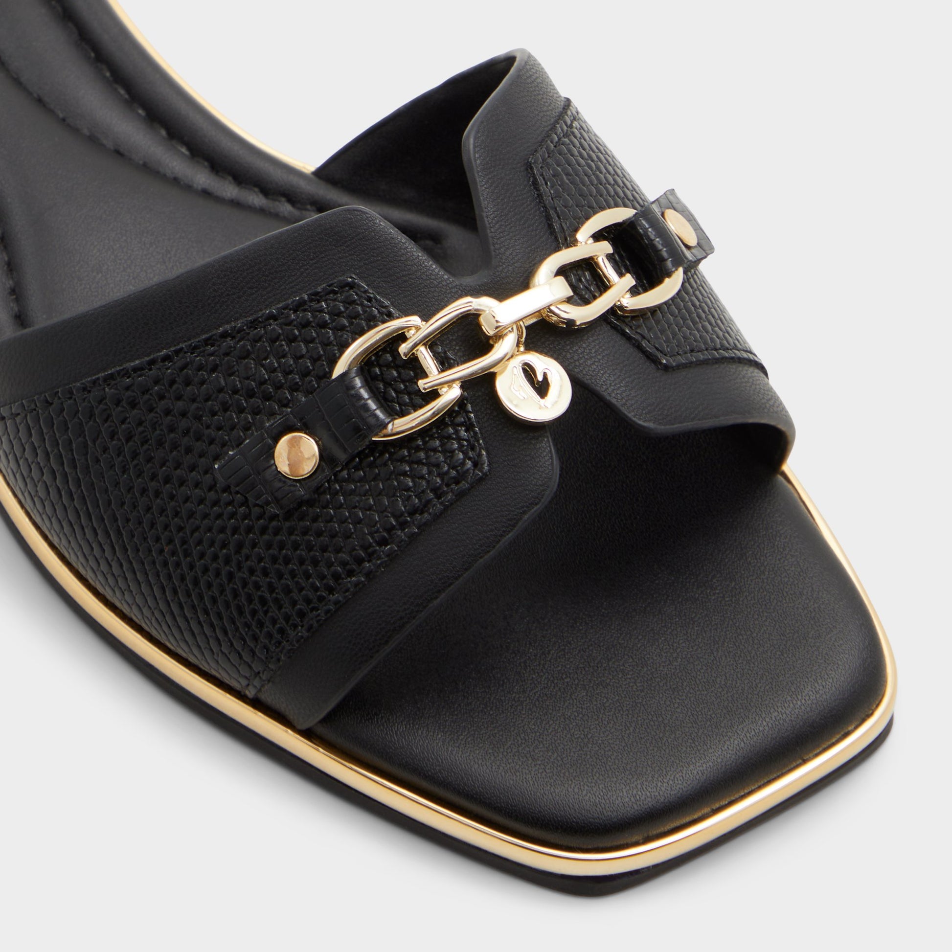 Close-up of the Black Alamassi Slide sandal