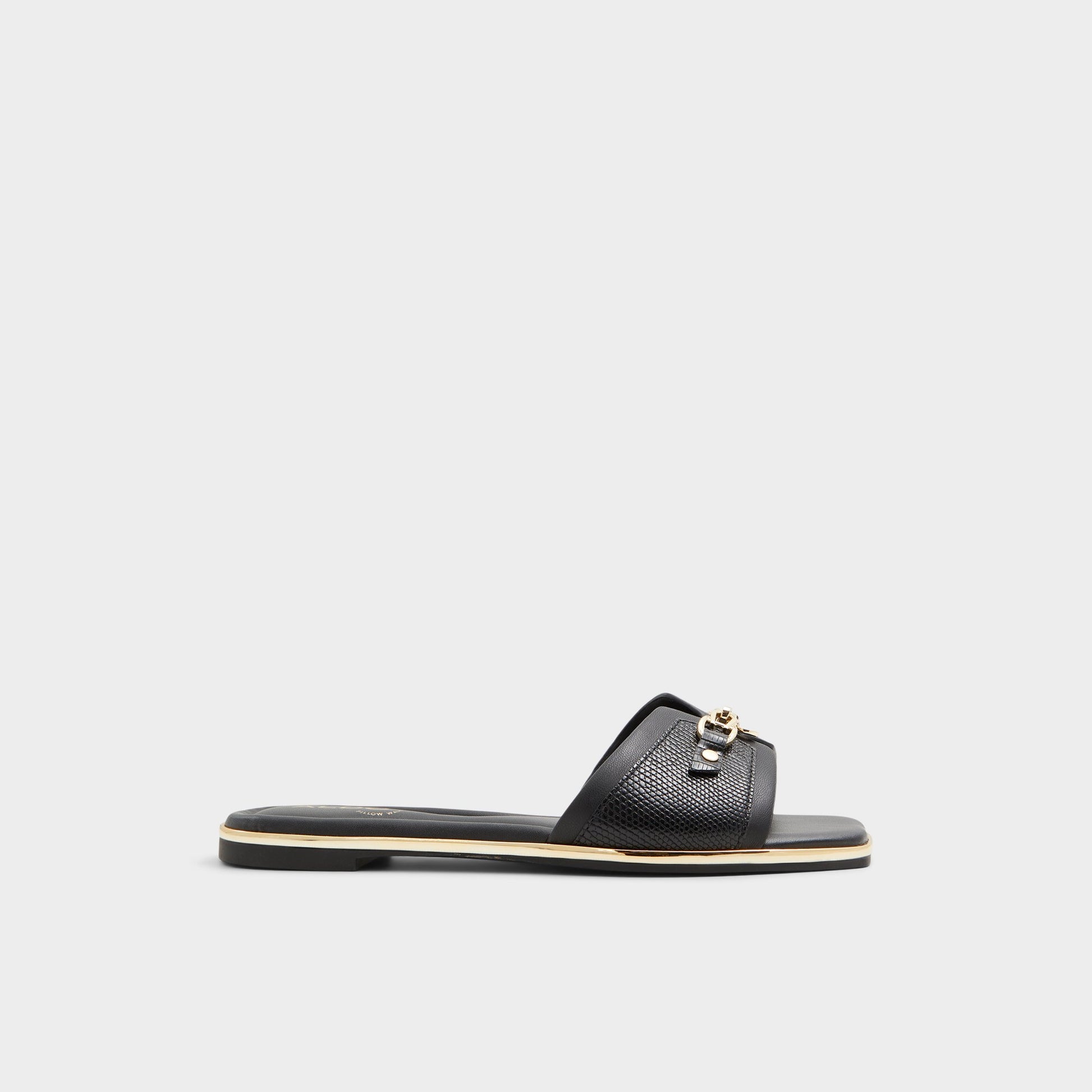 Main View of Black Alamassi Slide sandal for Womens