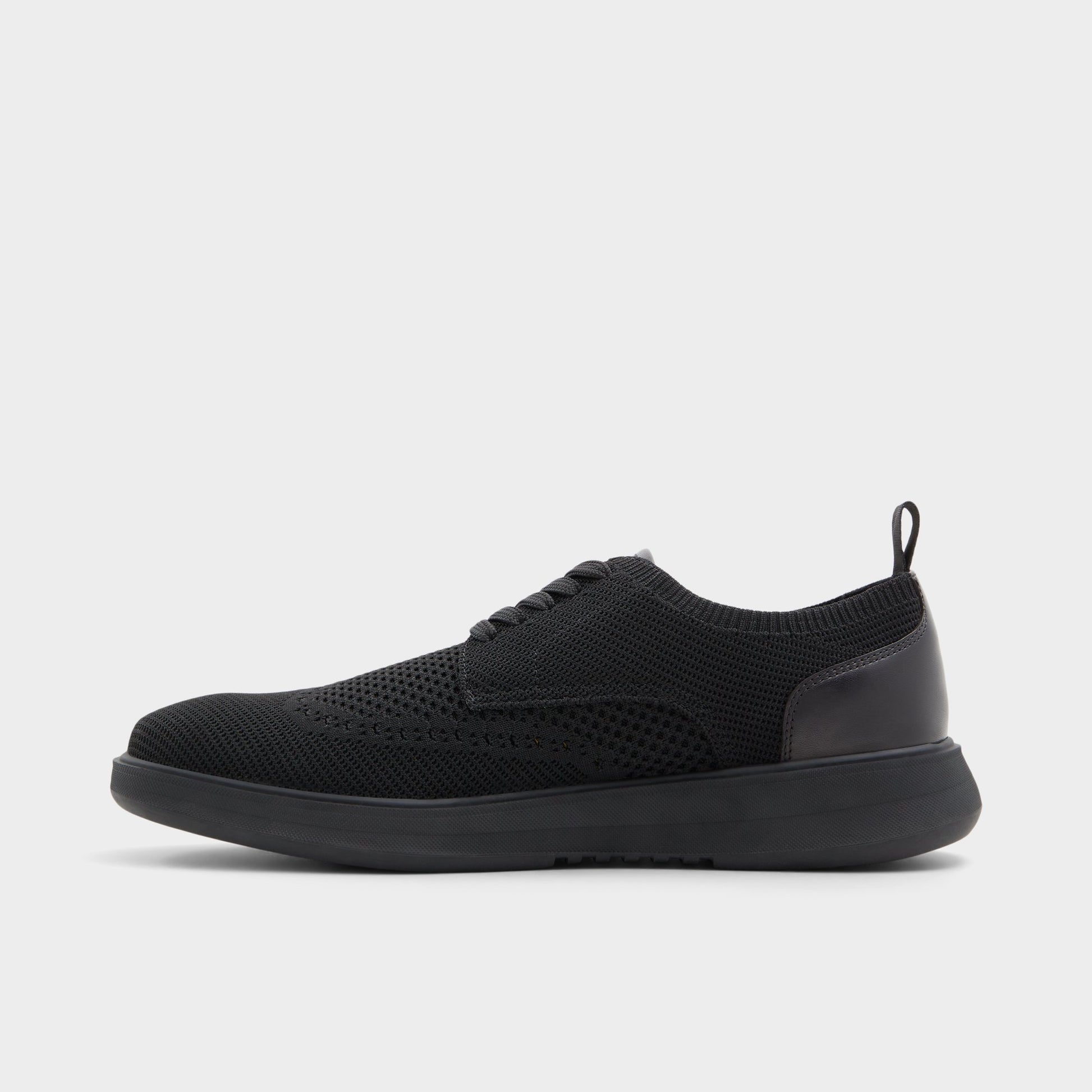 Side view of Black Enry Oxford shoe