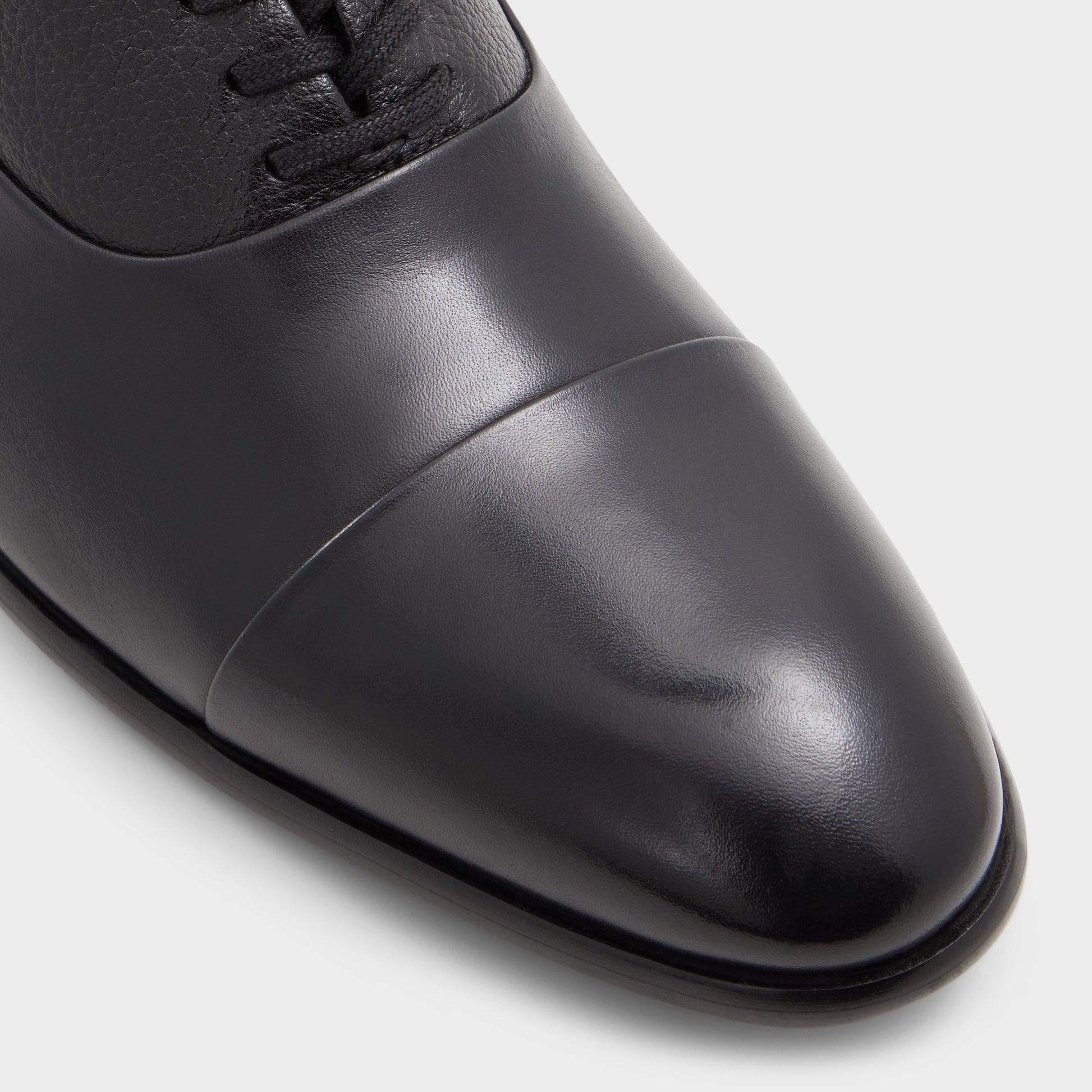 Close-up of the Open Black Meekes Oxford shoe