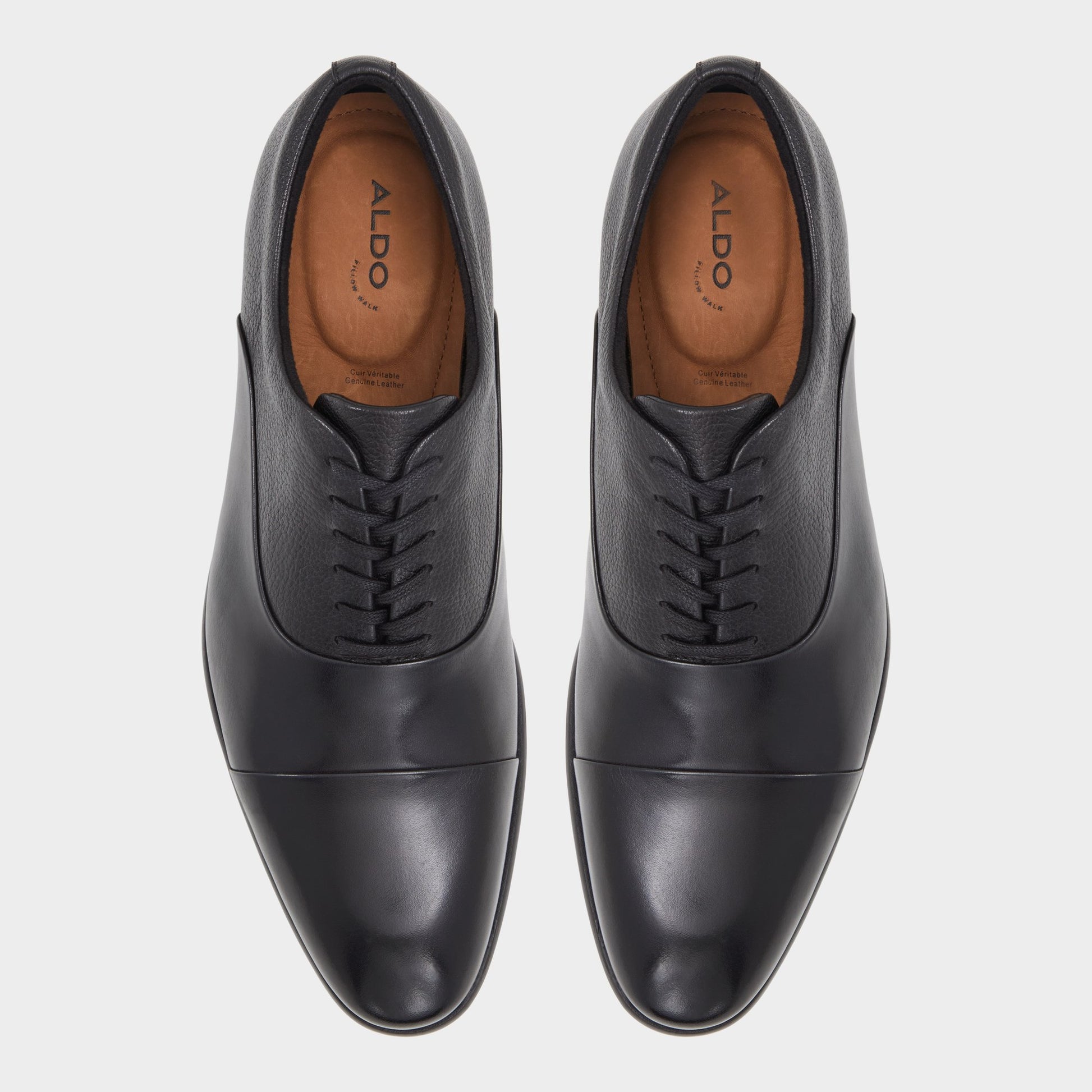 Top-down view of the Open Black Meekes Oxford shoe
