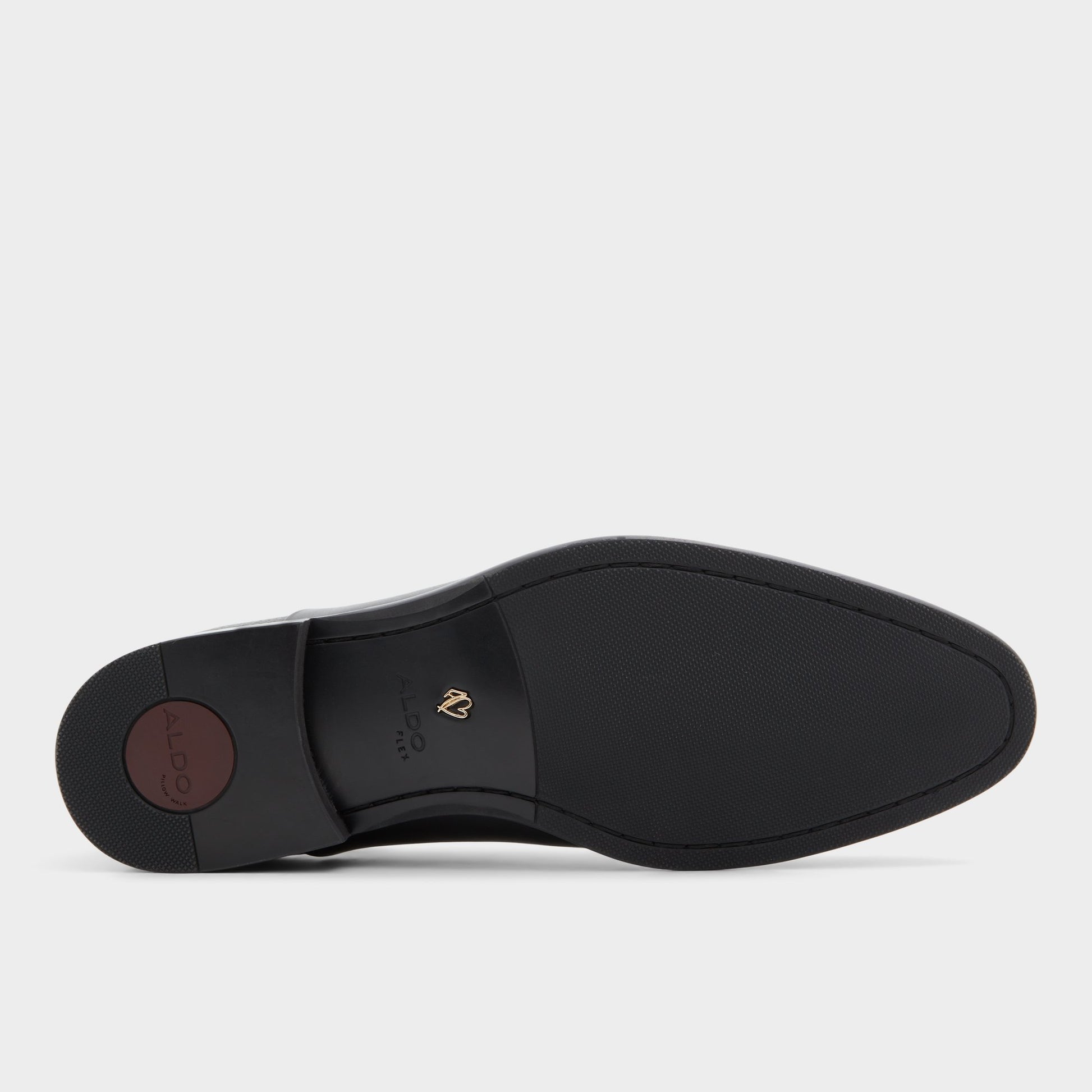View of Open Black Meekes Oxford shoe's sole