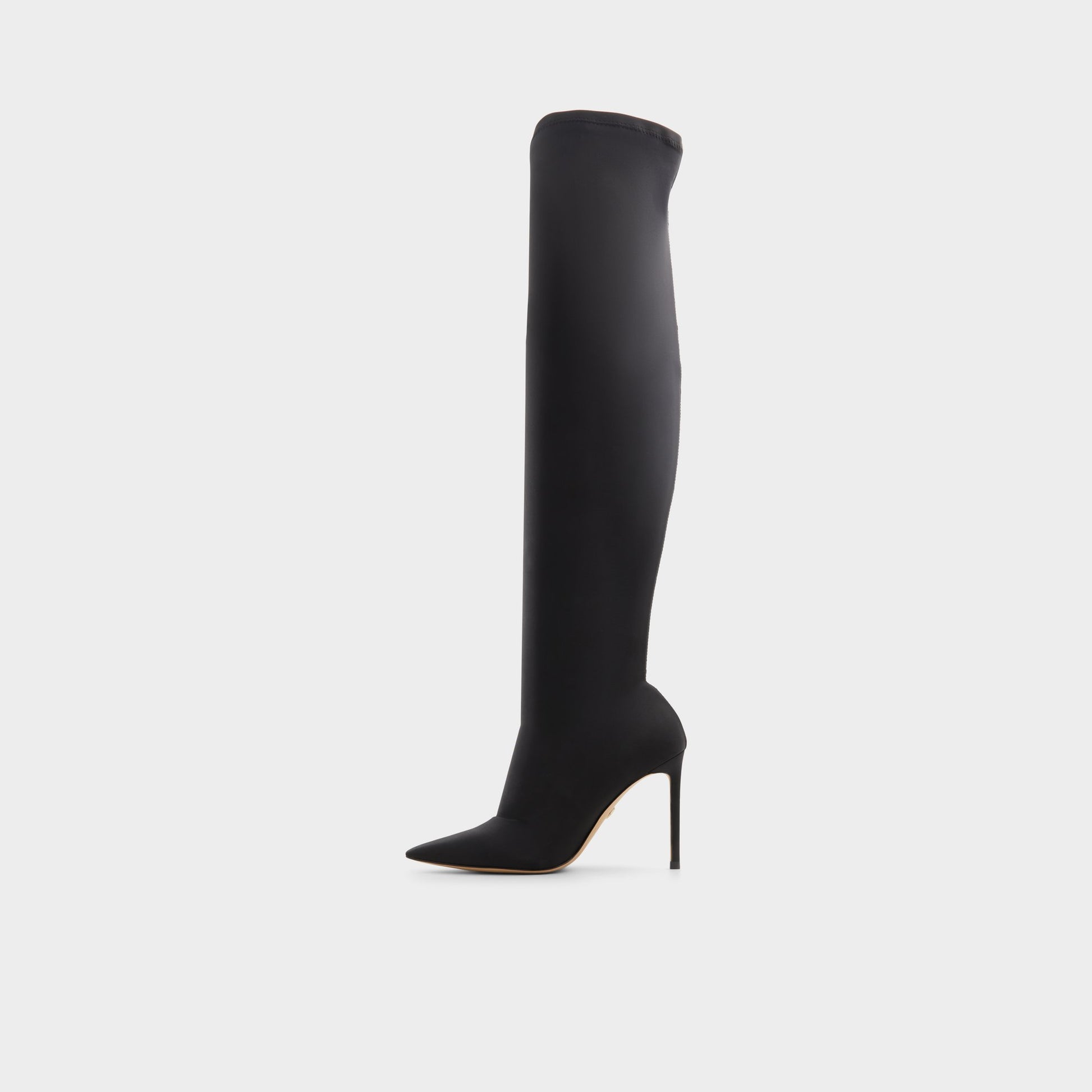 Side view of Black Venetia Over-the-knee boot