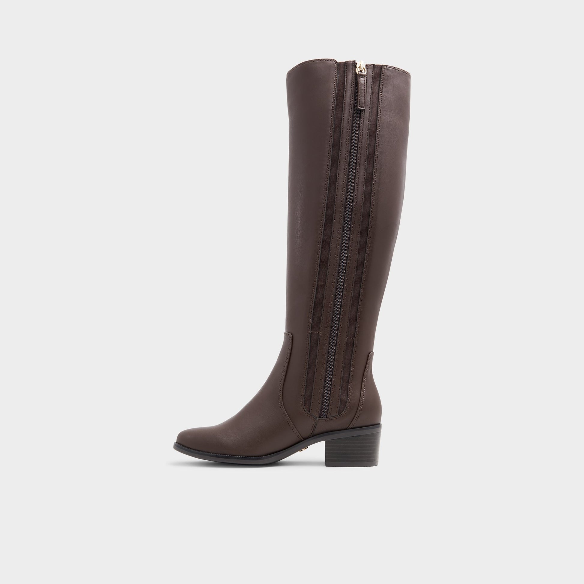 Side view of Dark Brown Tanerdee Knee-high boot