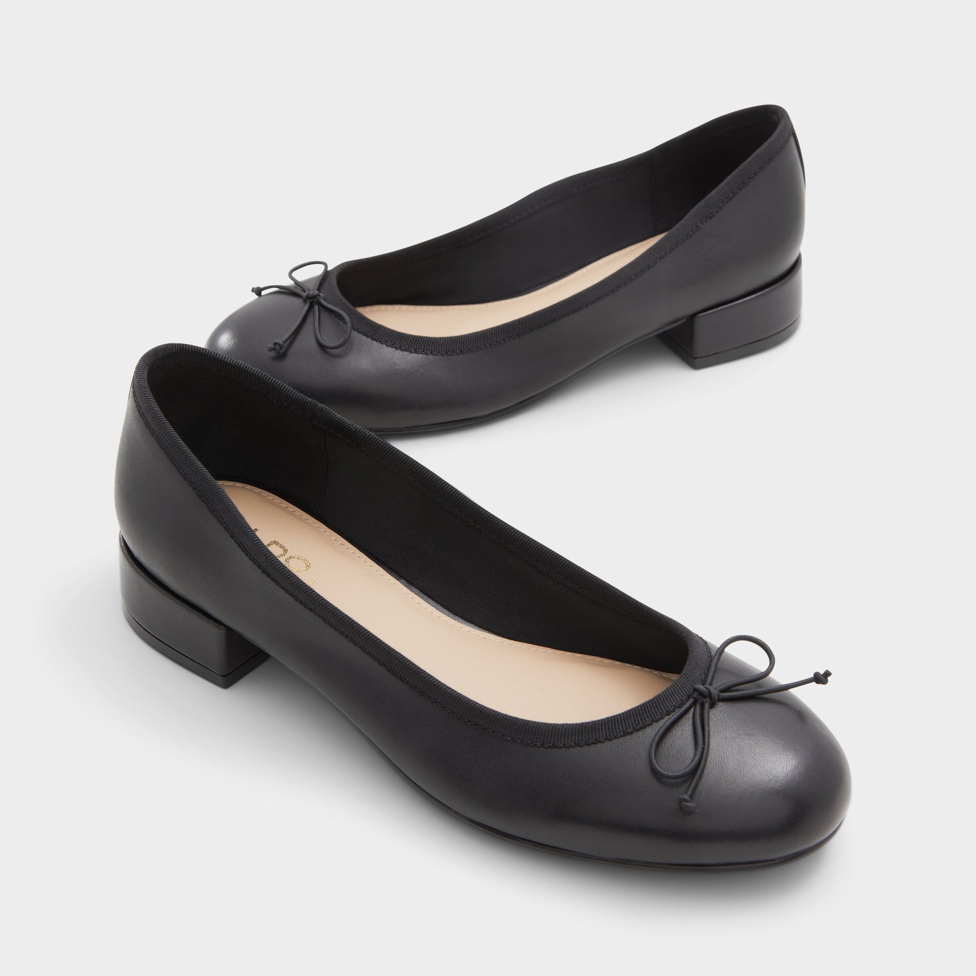 Highlighted view of a pair of Black Aliette Ballerinas