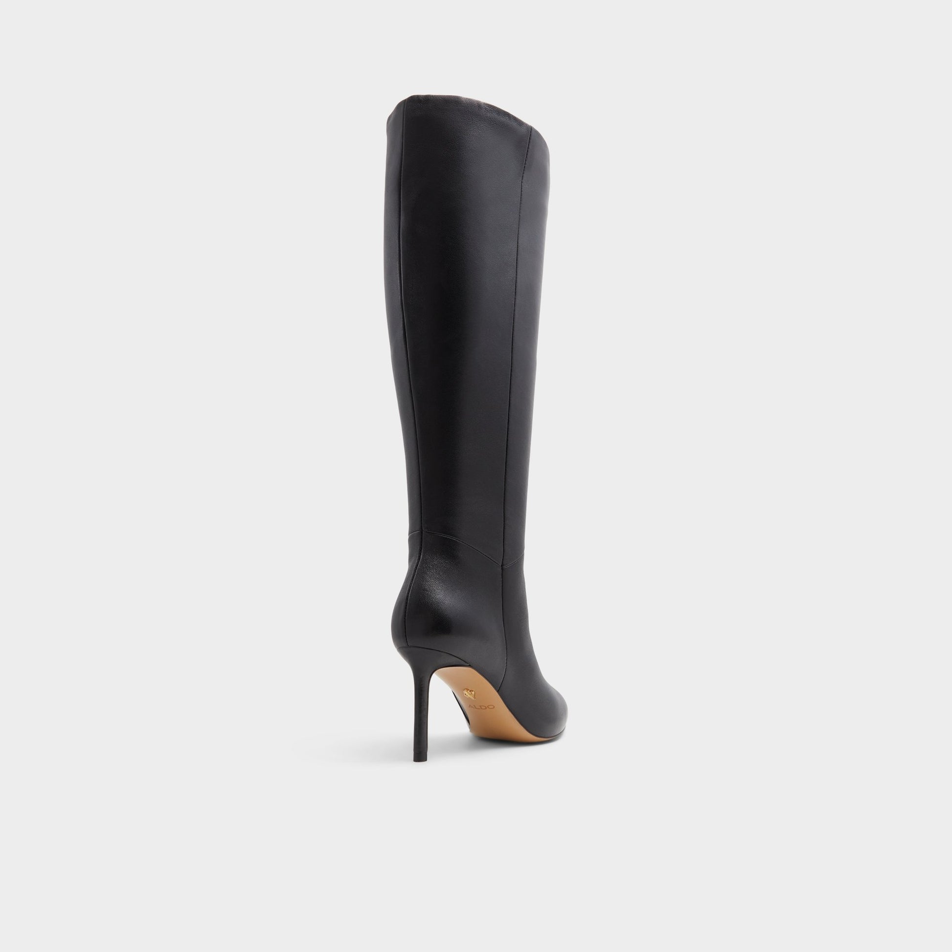 Three-quarter angle of Black Laroche-wc Knee-high boot's back side