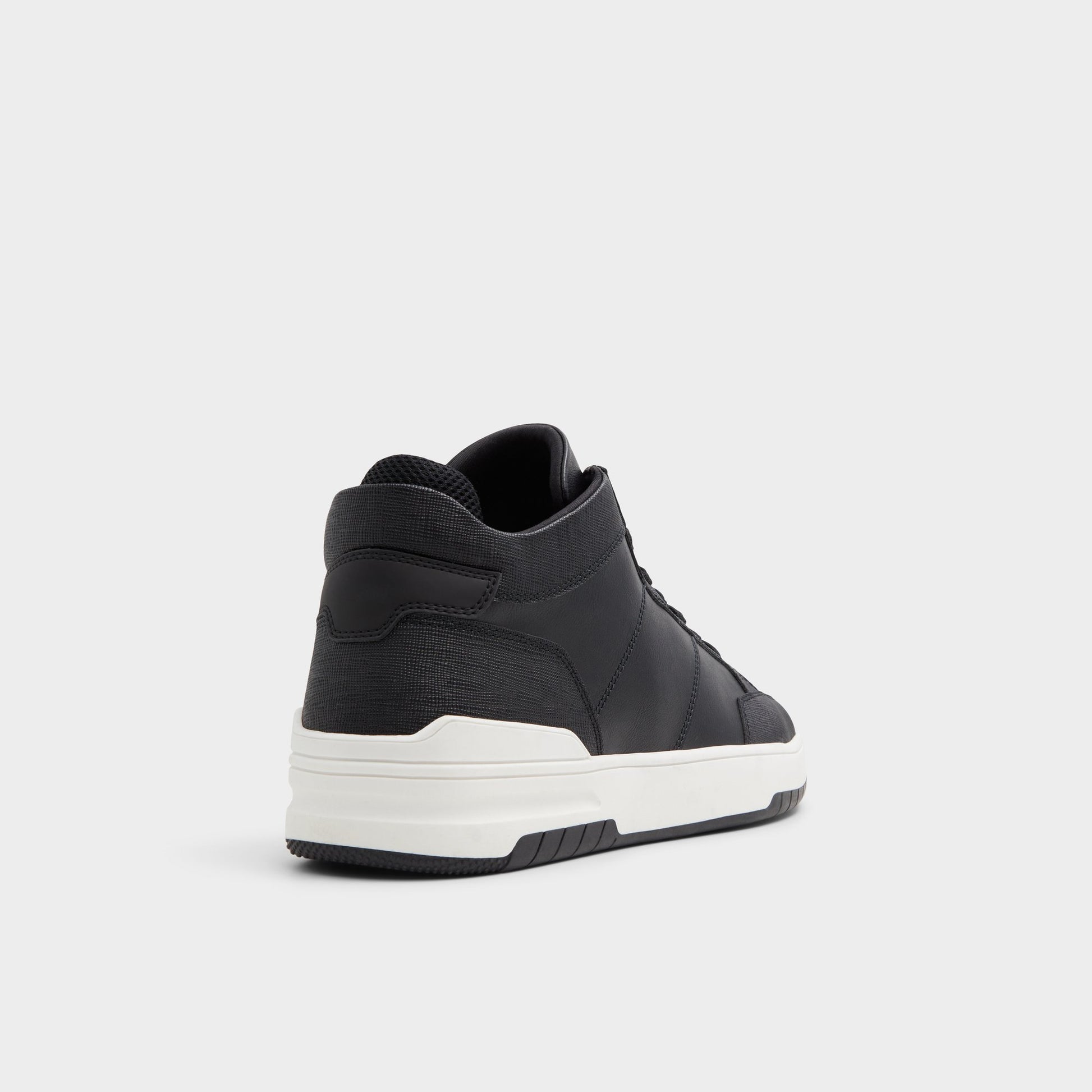 Three-quarter angle of Black Victor High top sneaker's back side