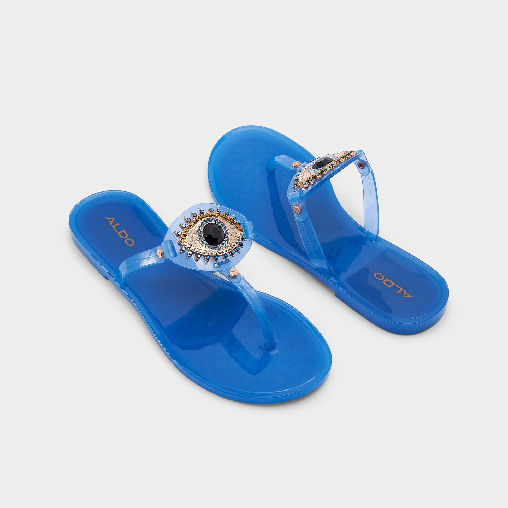 Main View of Medium Blue Ebariel T-strap sandal for Womens