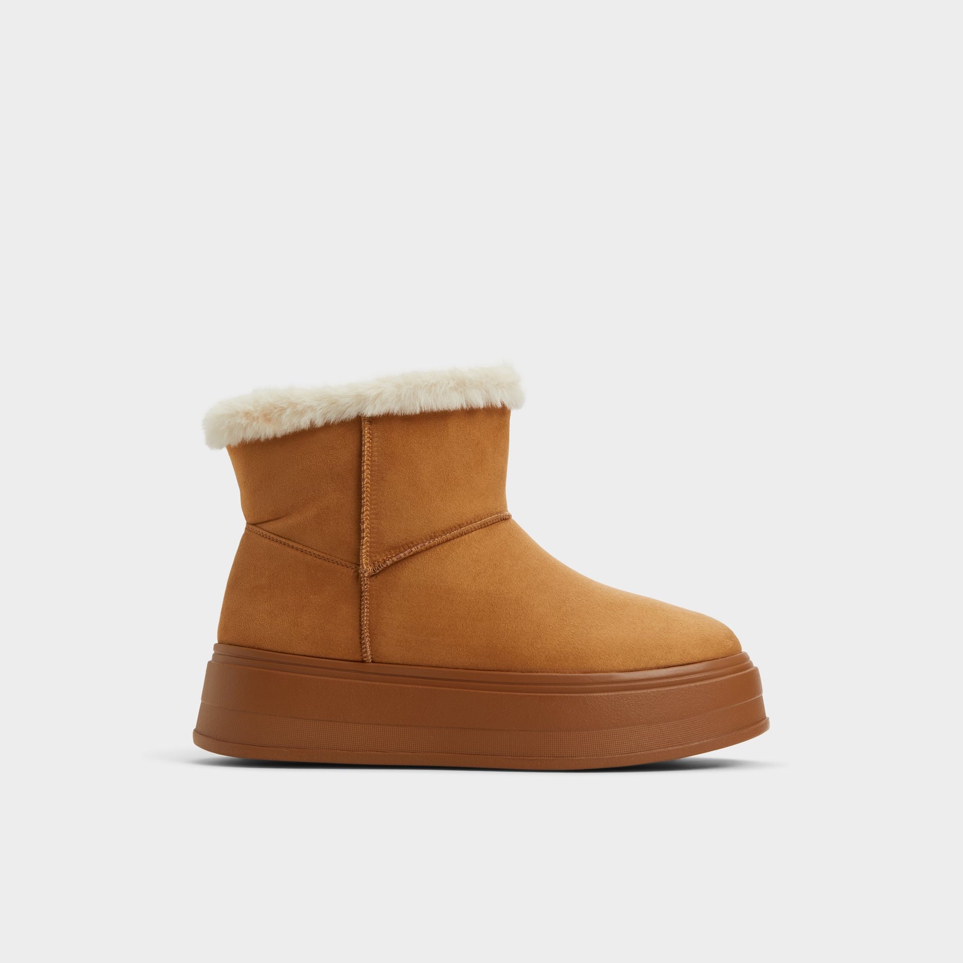 Main View of Tan Plushy Ankle boot for Womens