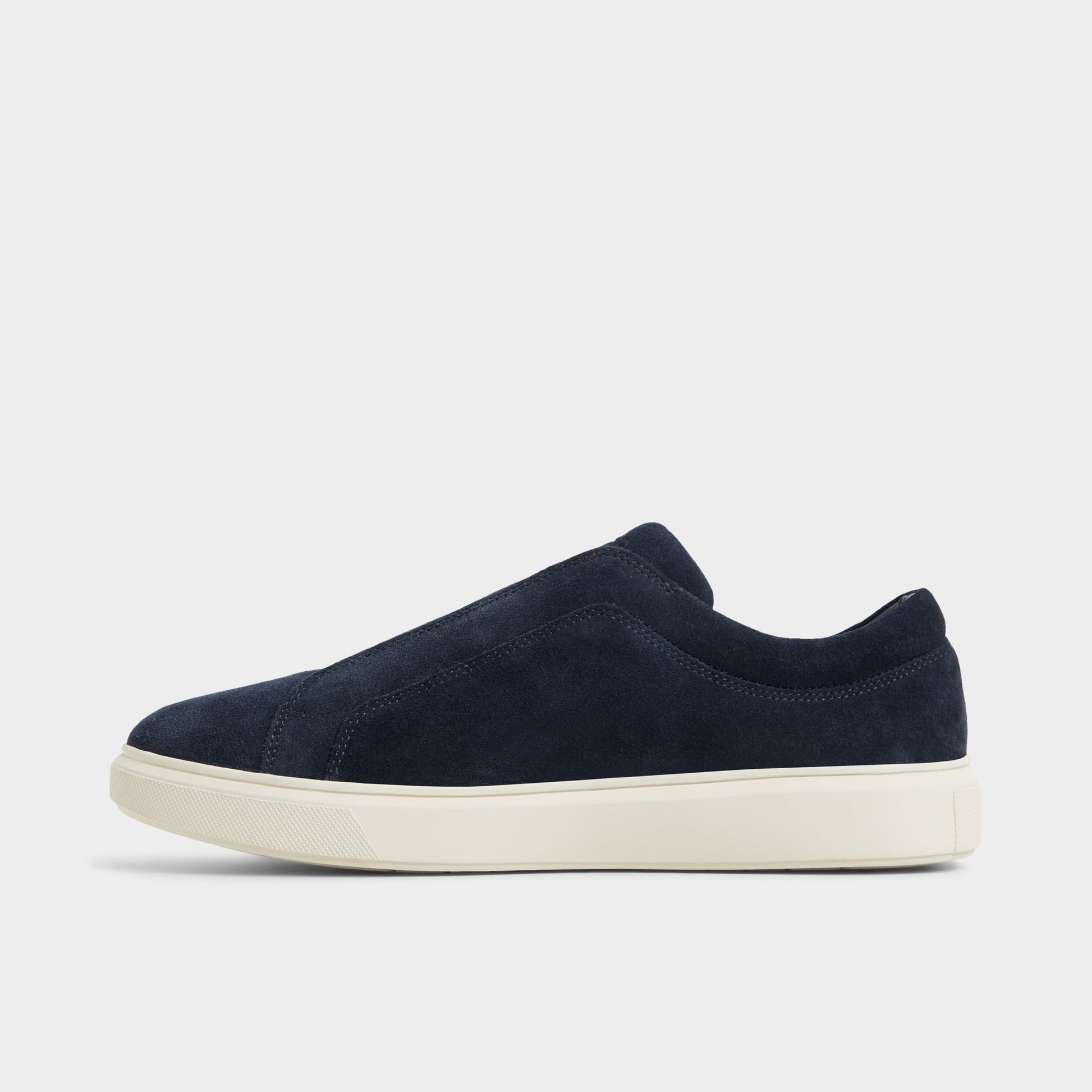 Side view of Navy Abbott Slip-on sneaker