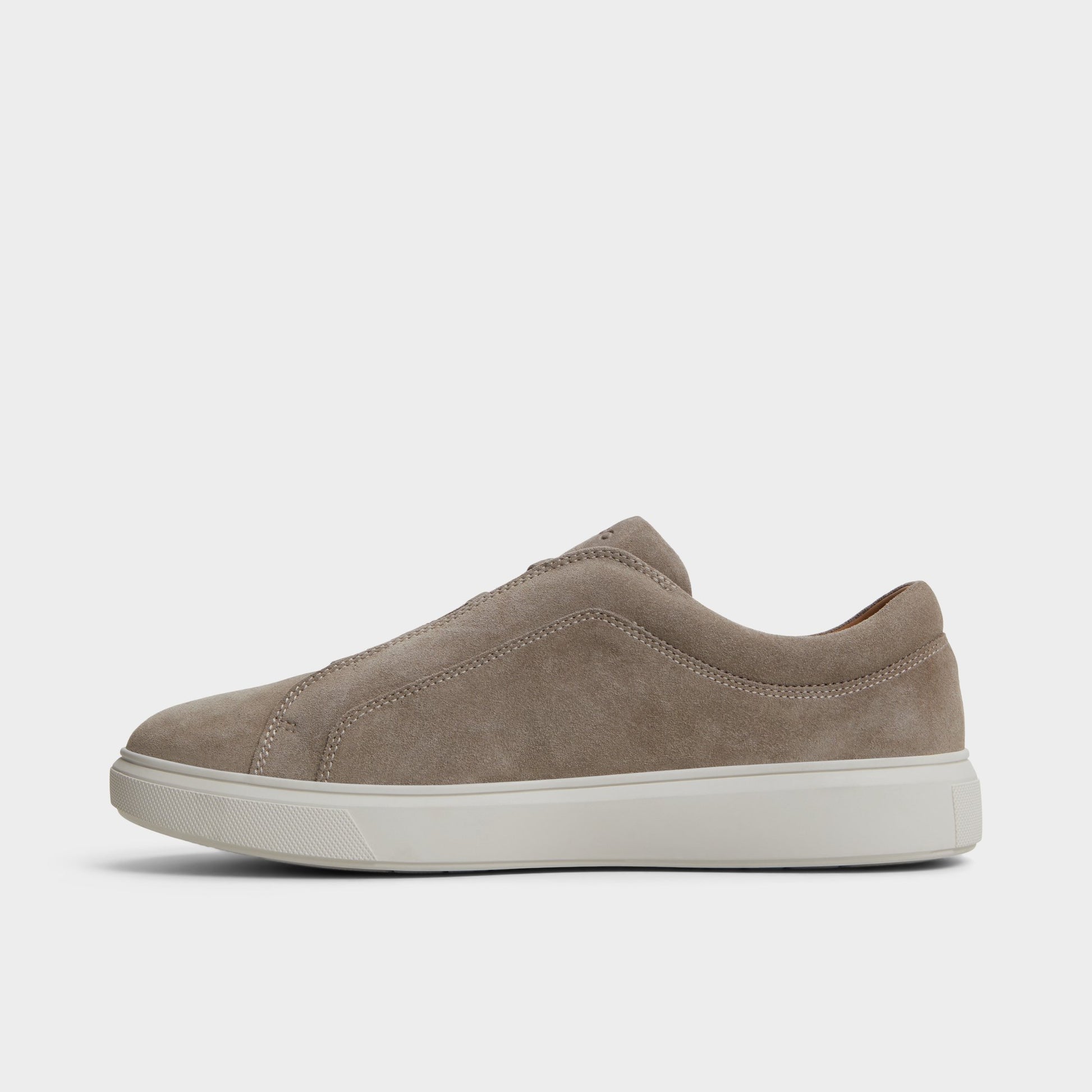 Side view of Beige Abbott Slip-on sneaker