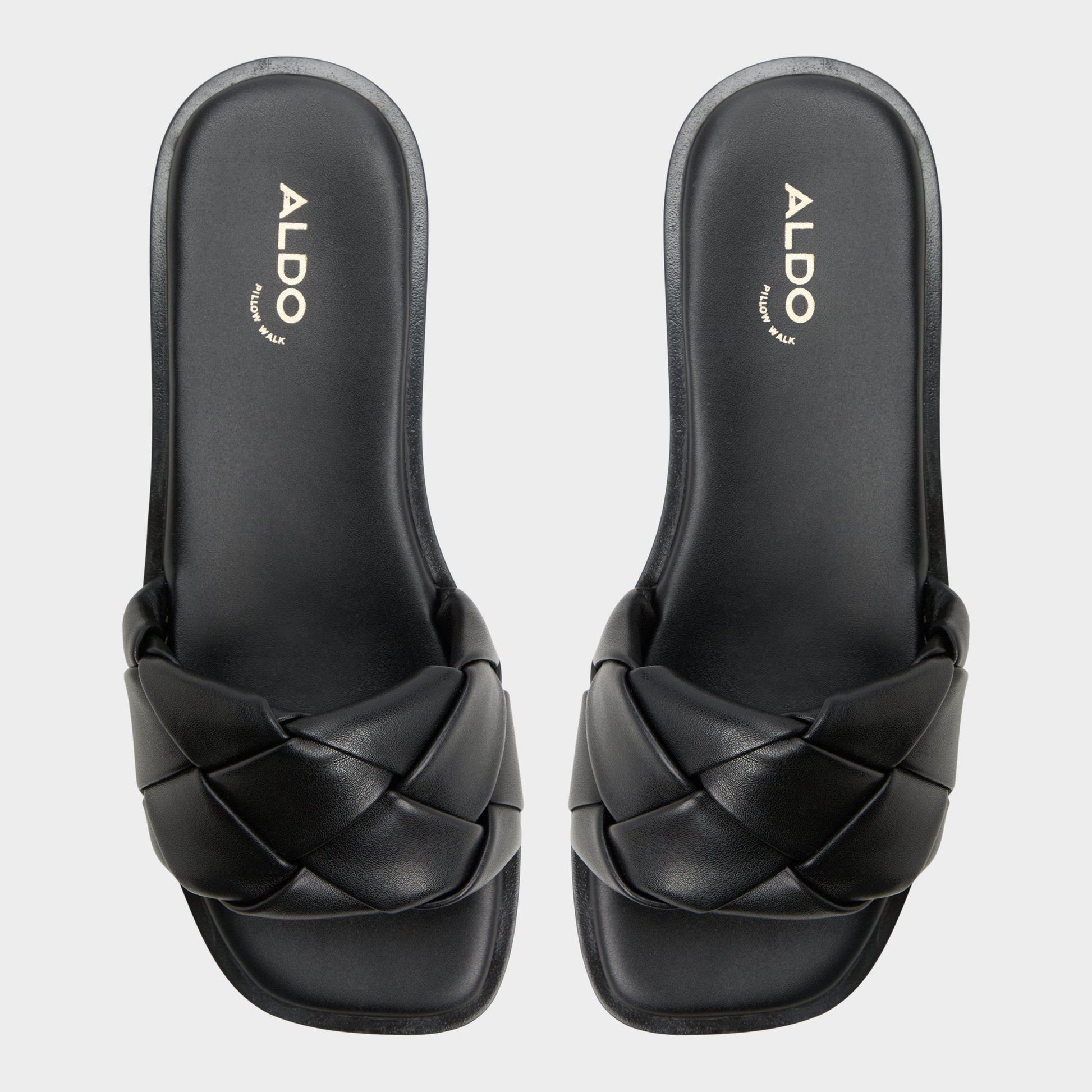 Top-down view of the Other black Esterelle Slide sandal