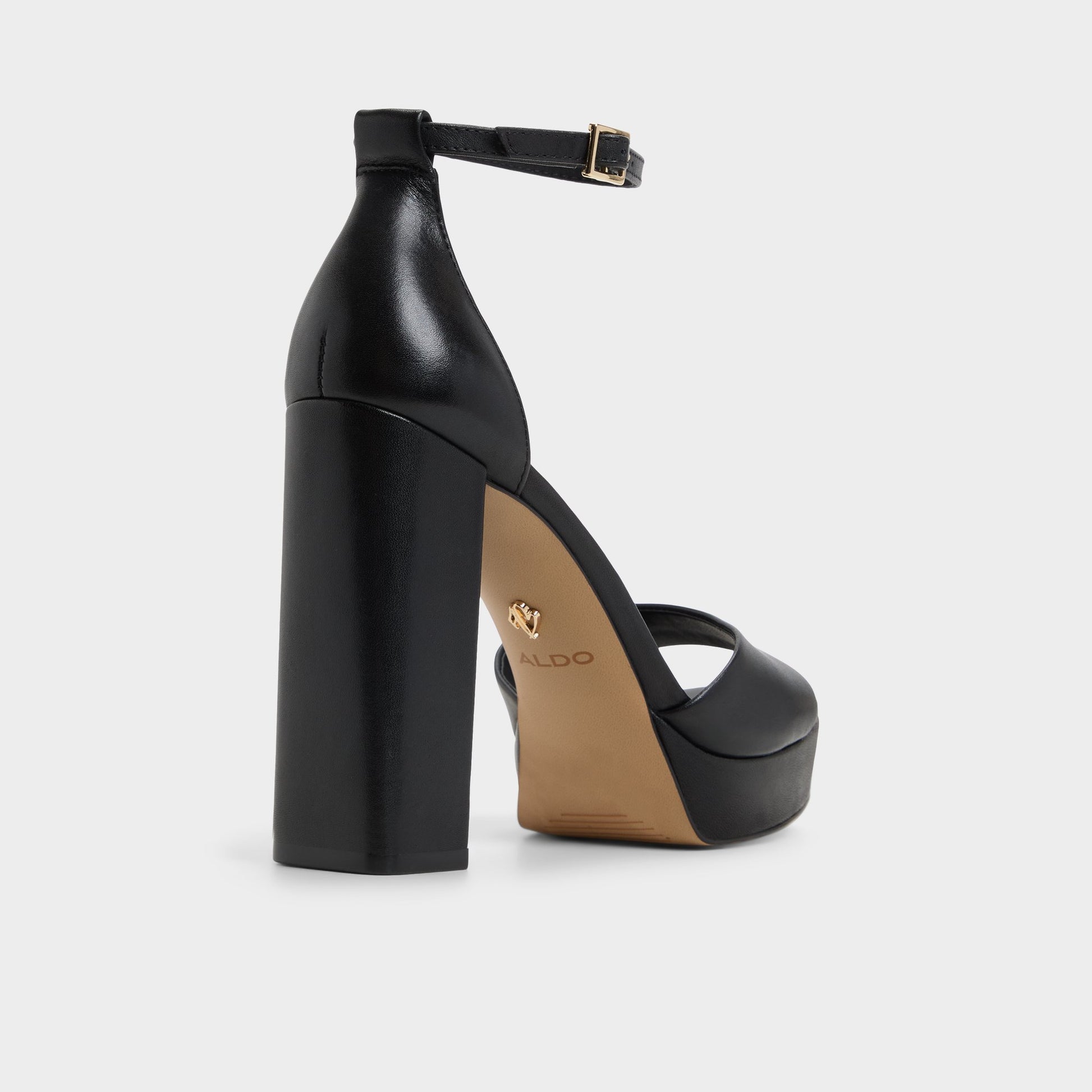 Three-quarter angle of Other Black Enaegyn2.0 Strappy heeled sandal's back side