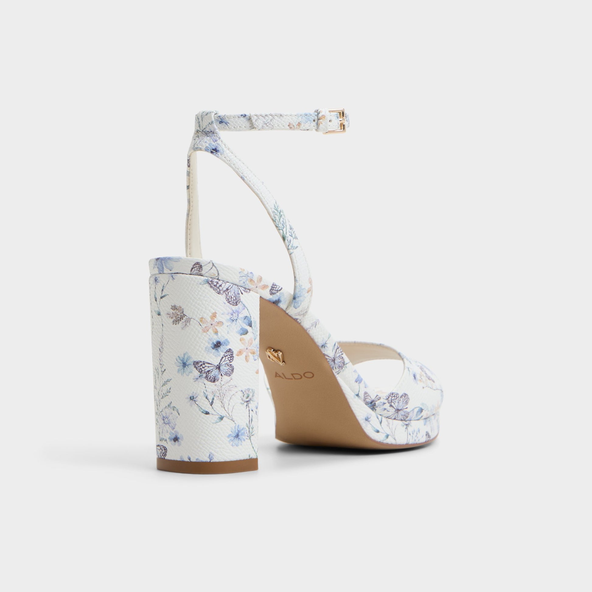 Three-quarter angle of Multi Gracious Strappy heeled sandal's back side