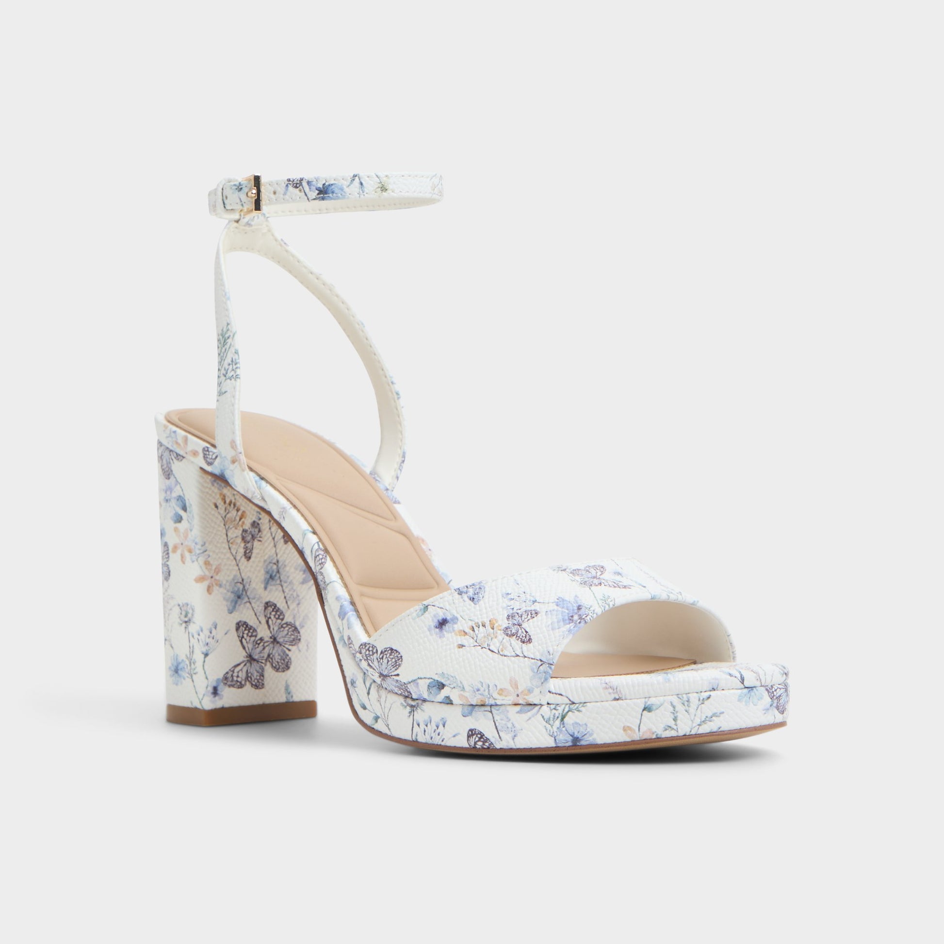 Three-quarter angle of Multi Gracious Strappy heeled sandal's front side