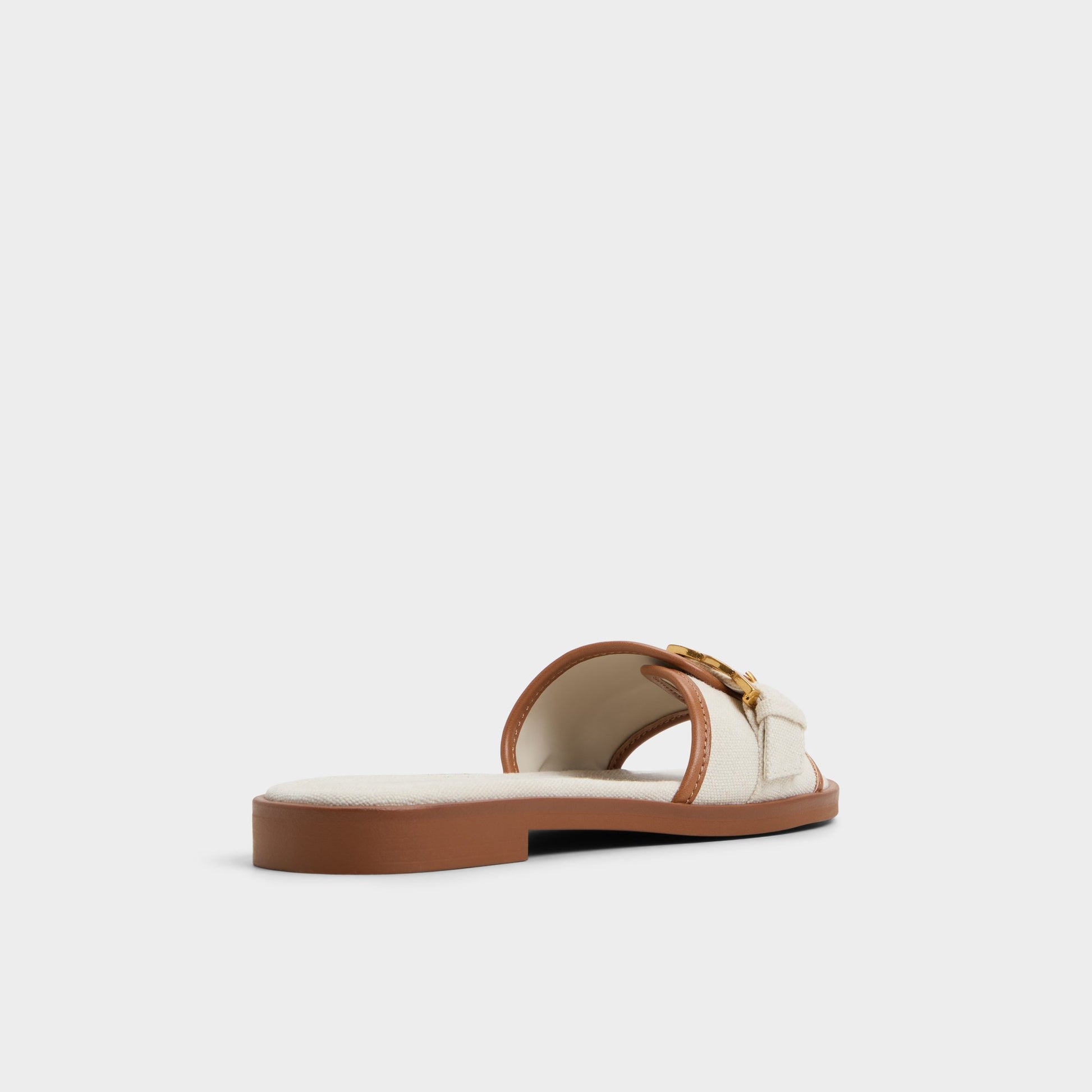 Three-quarter angle of White Combo Dallaedar Slide sandal's back side