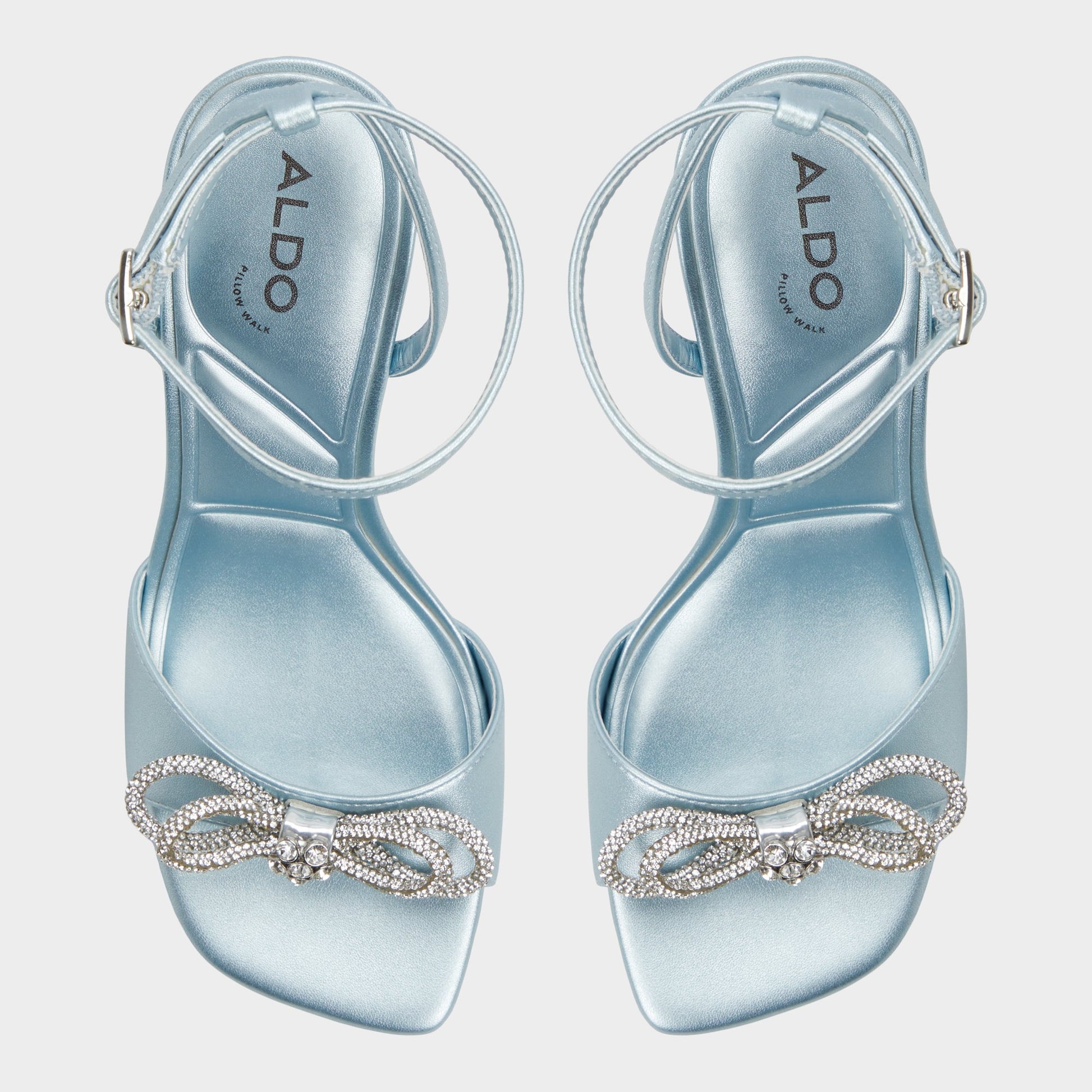 Top-down view of the Other Blue Ozley Strappy heeled sandal