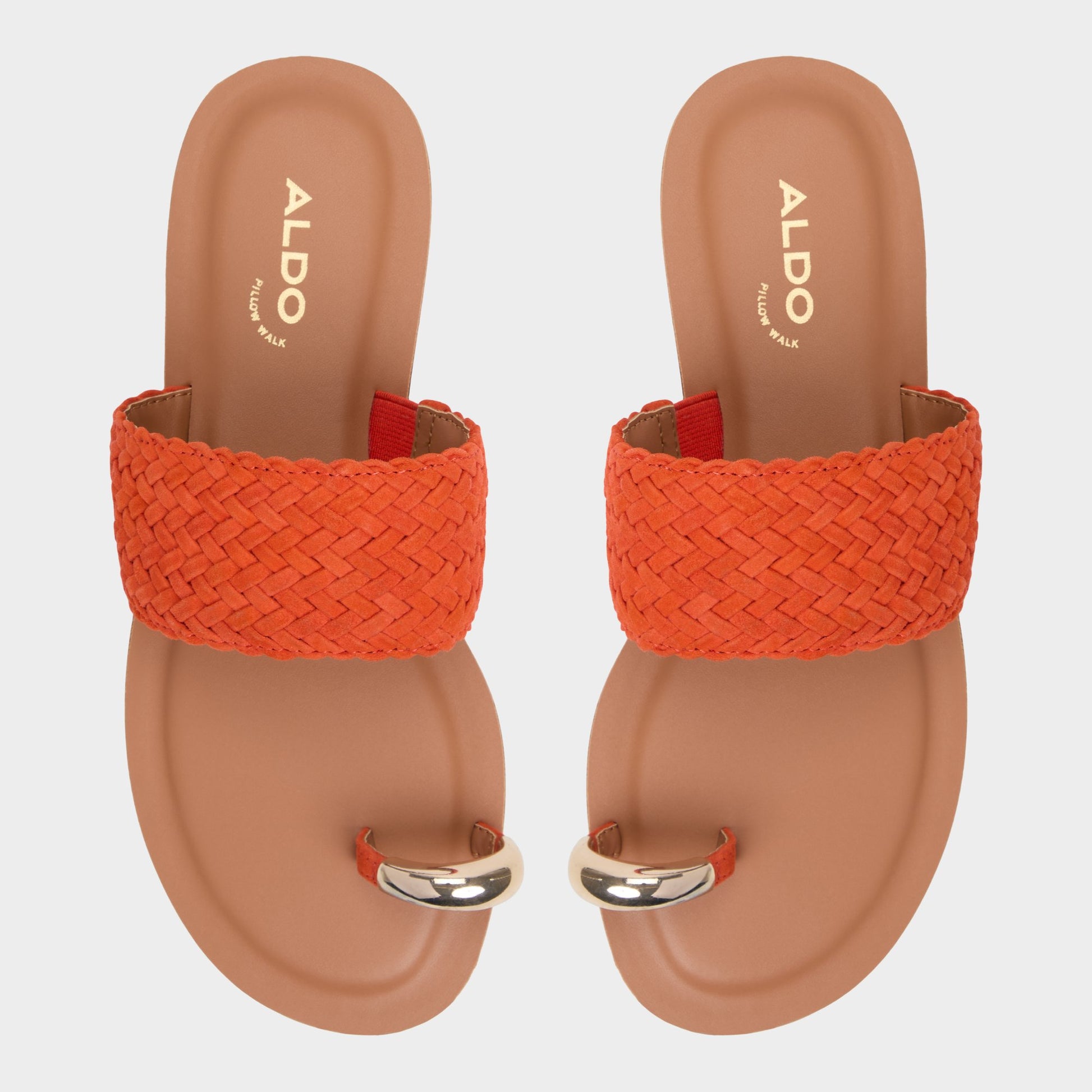 Top-down view of the Medium Red Beachwalk Slide sandal