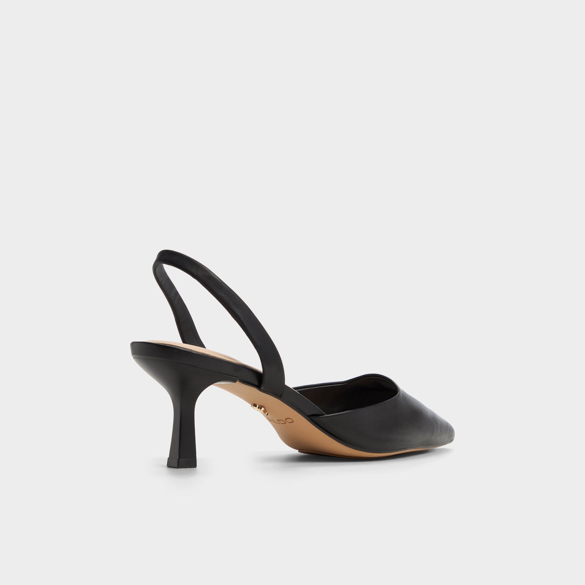 Three-quarter angle of Other black Gavedessi Slingback heel's back side