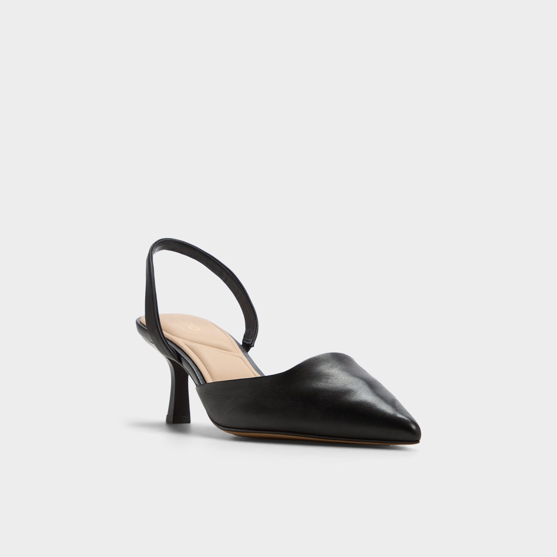 Three-quarter angle of Other black Gavedessi Slingback heel's front side
