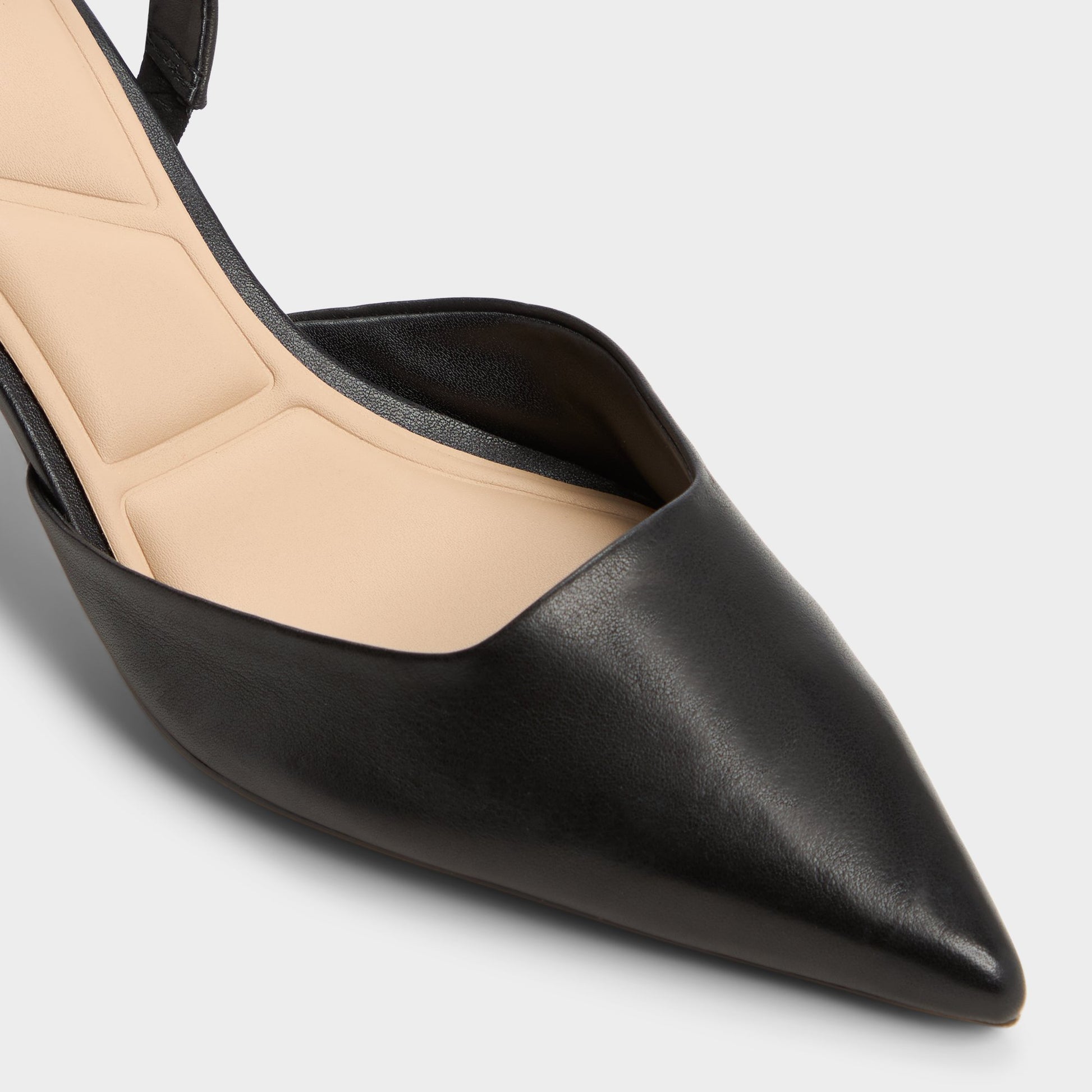 Close-up of the Other black Gavedessi Slingback heel