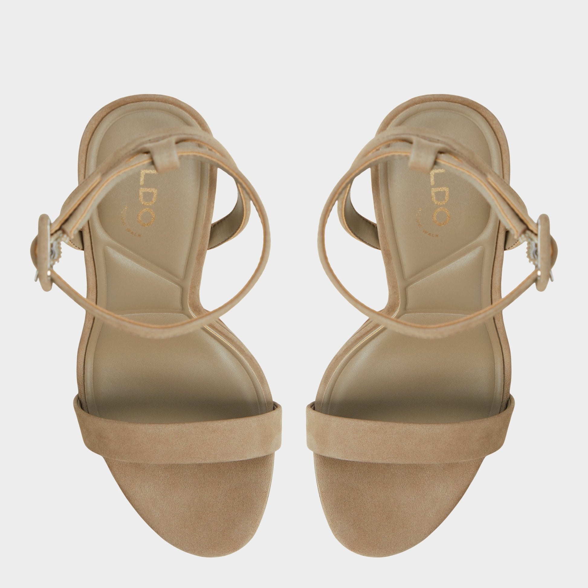 Top-down view of the Other Green Katelina Strappy heeled sandal