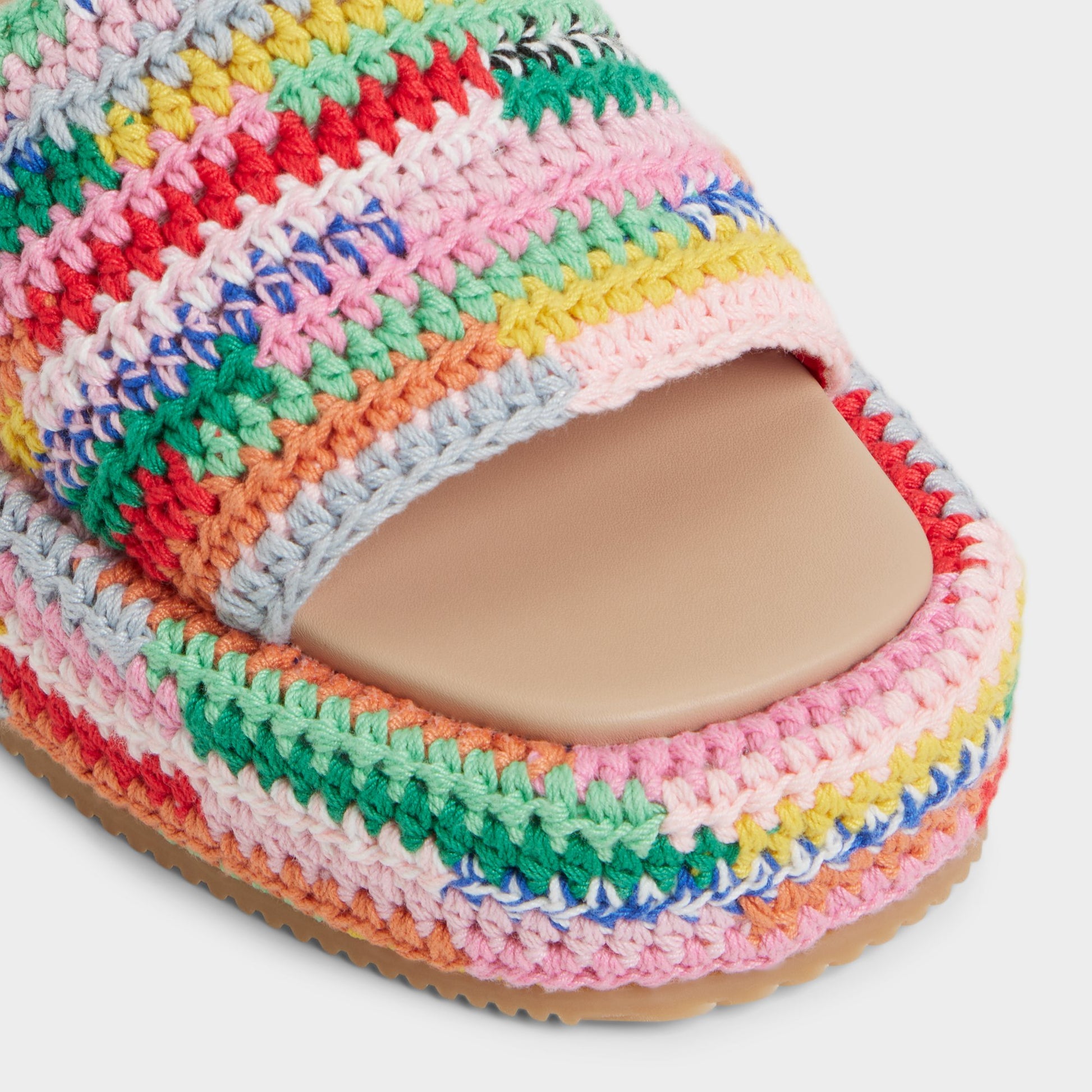 Close-up of the Bright Multi Bohemina Flatform sandal