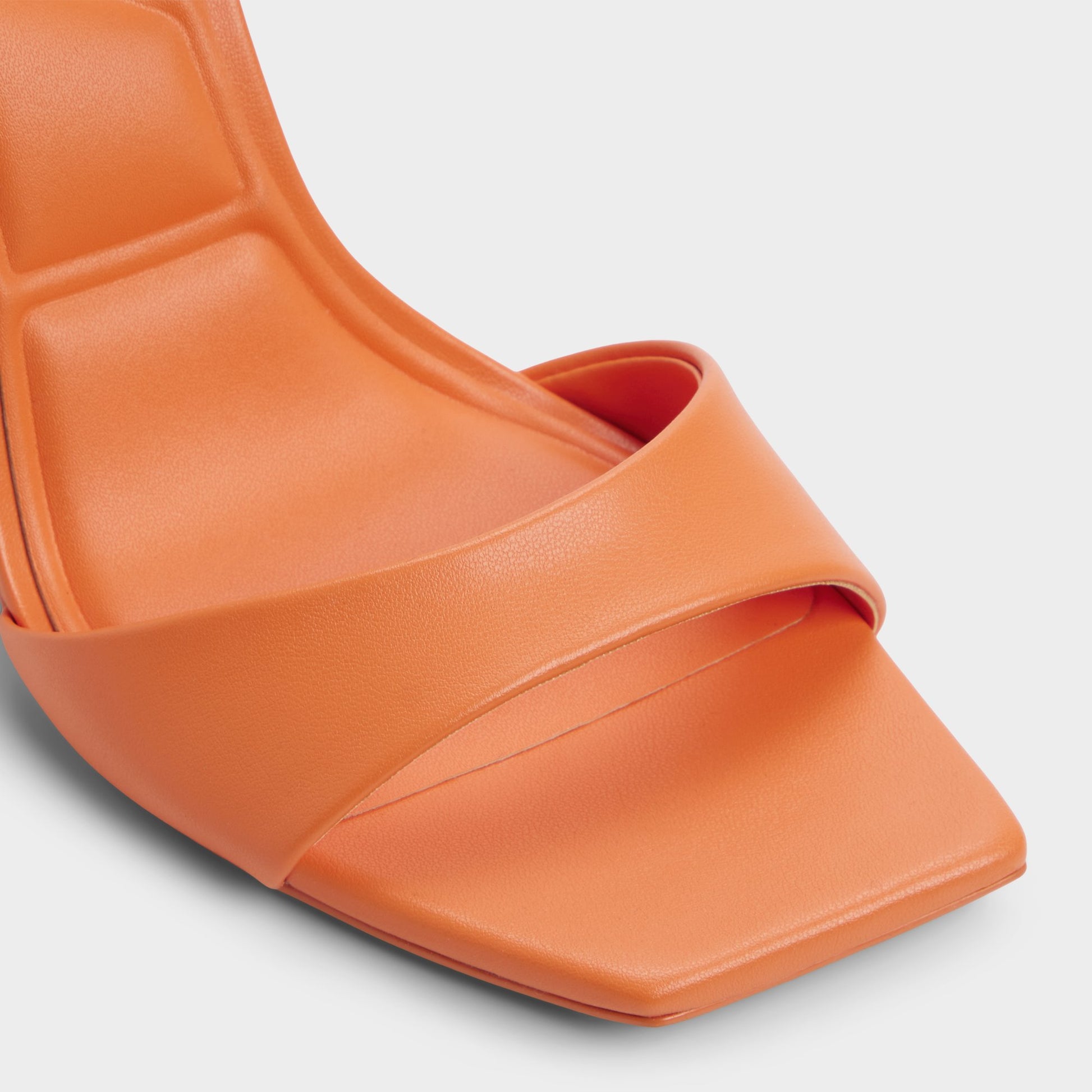 Close-up of the Medium Orange Illustrious Strappy heeled sandal