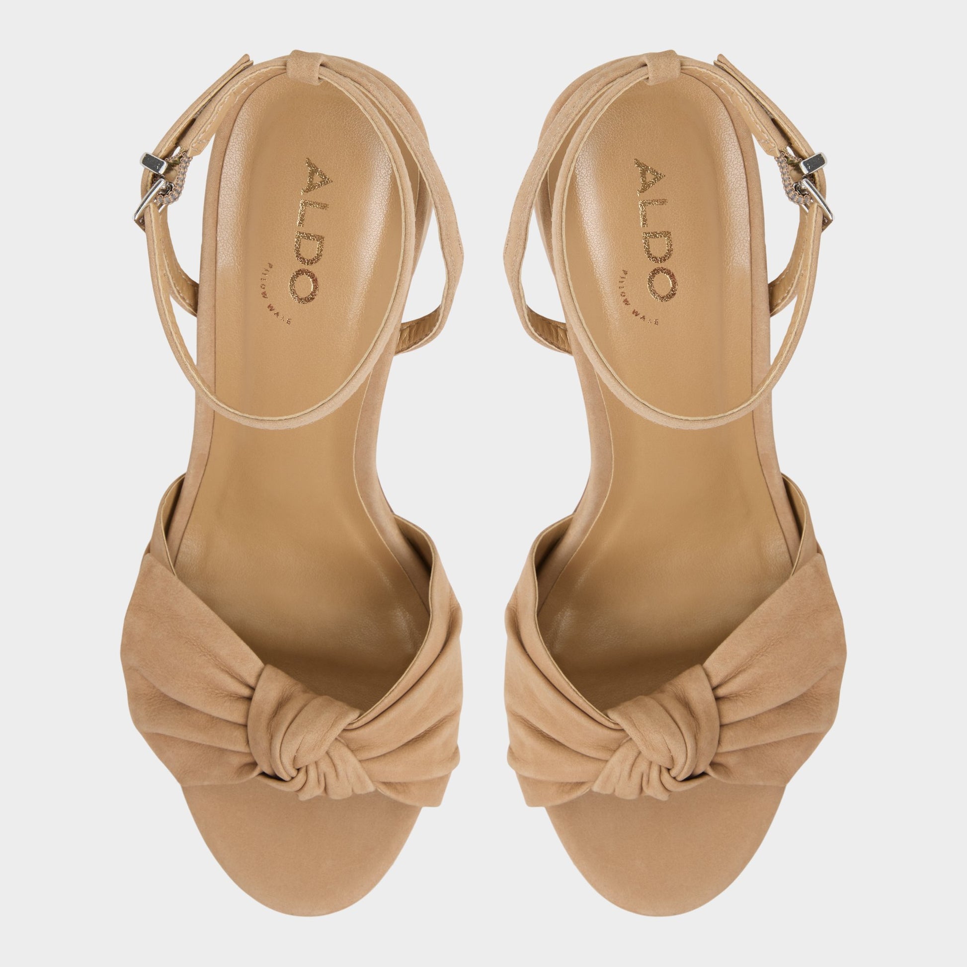 Top-down view of the Other Green Angelknot Strappy heeled sandal