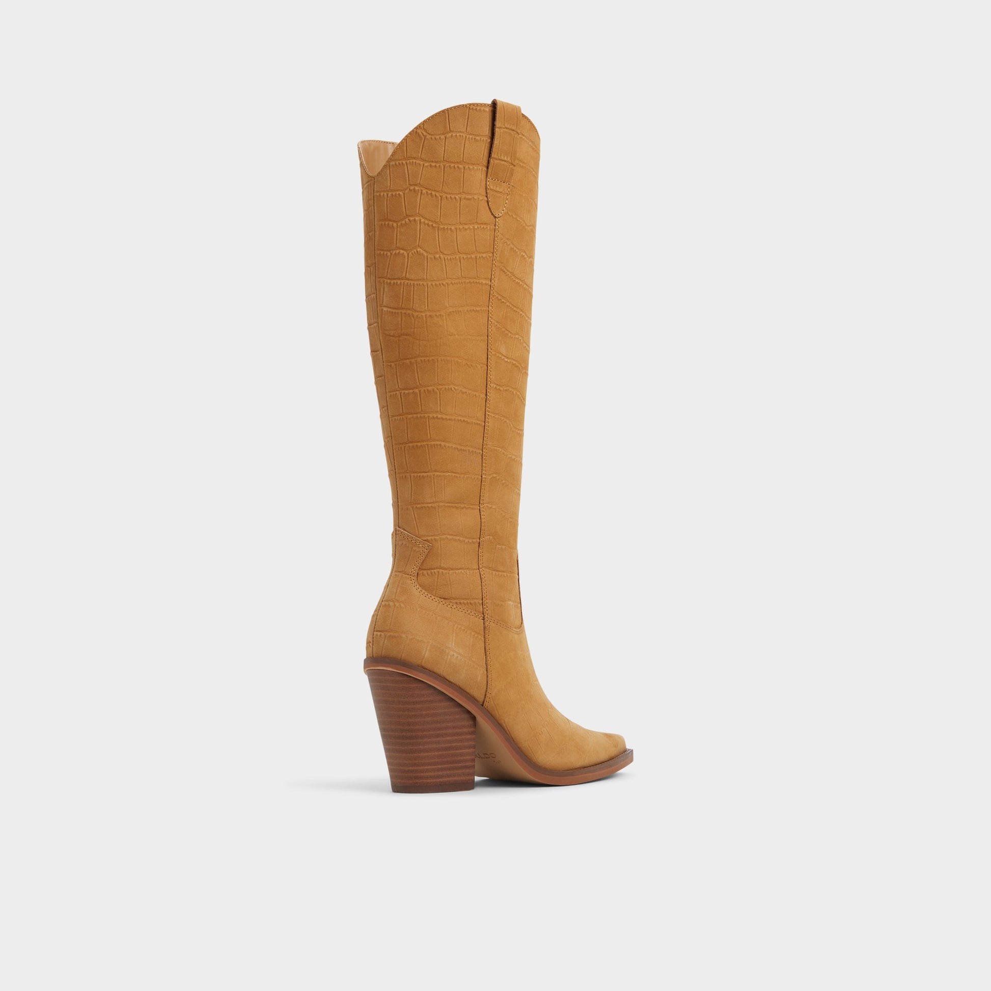 Three-quarter angle of Butterscotch Nevada Over-the-knee western boot's back side